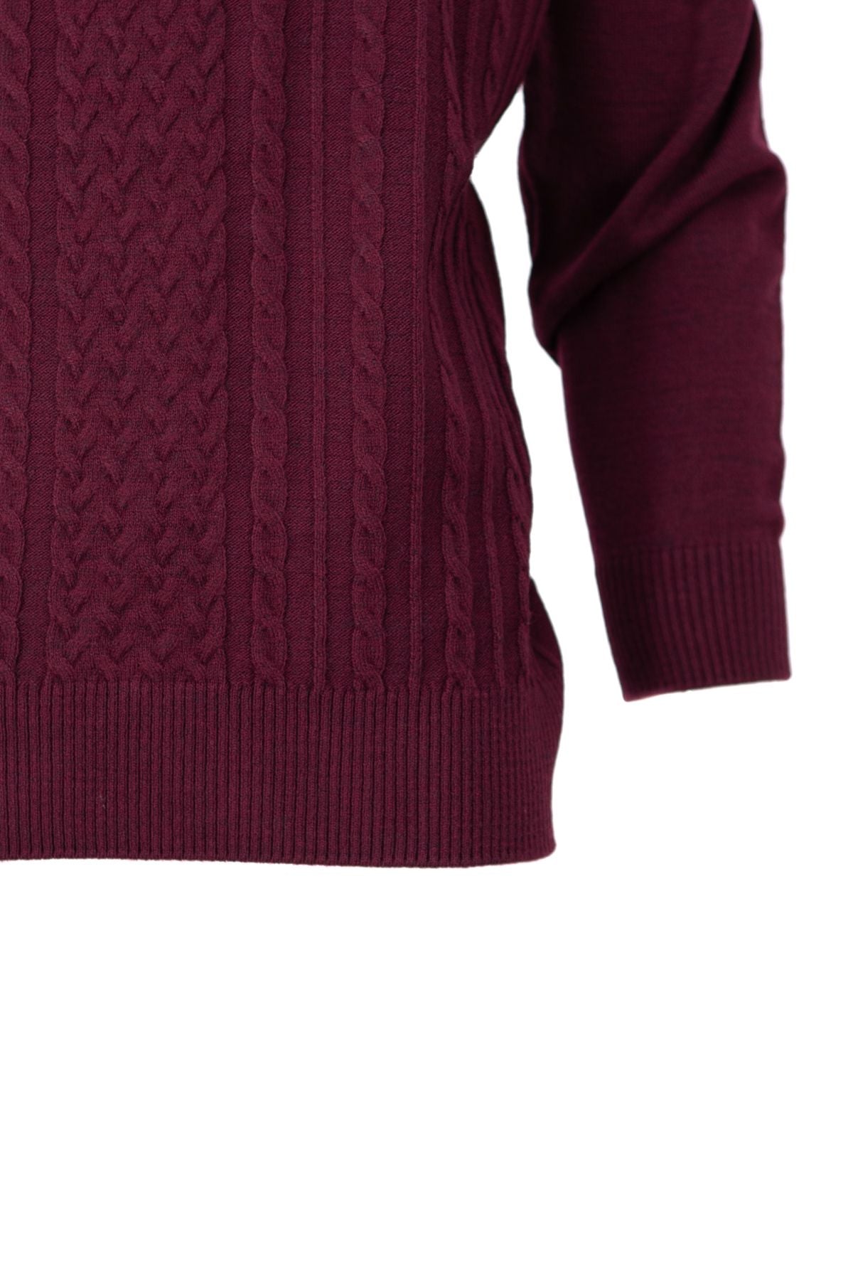 Erkek Kışlık Desenli Yarım Balıkçı Yaka Likralı Tam Kalıp Kalın Premium Yünlü Dokuma Kazak