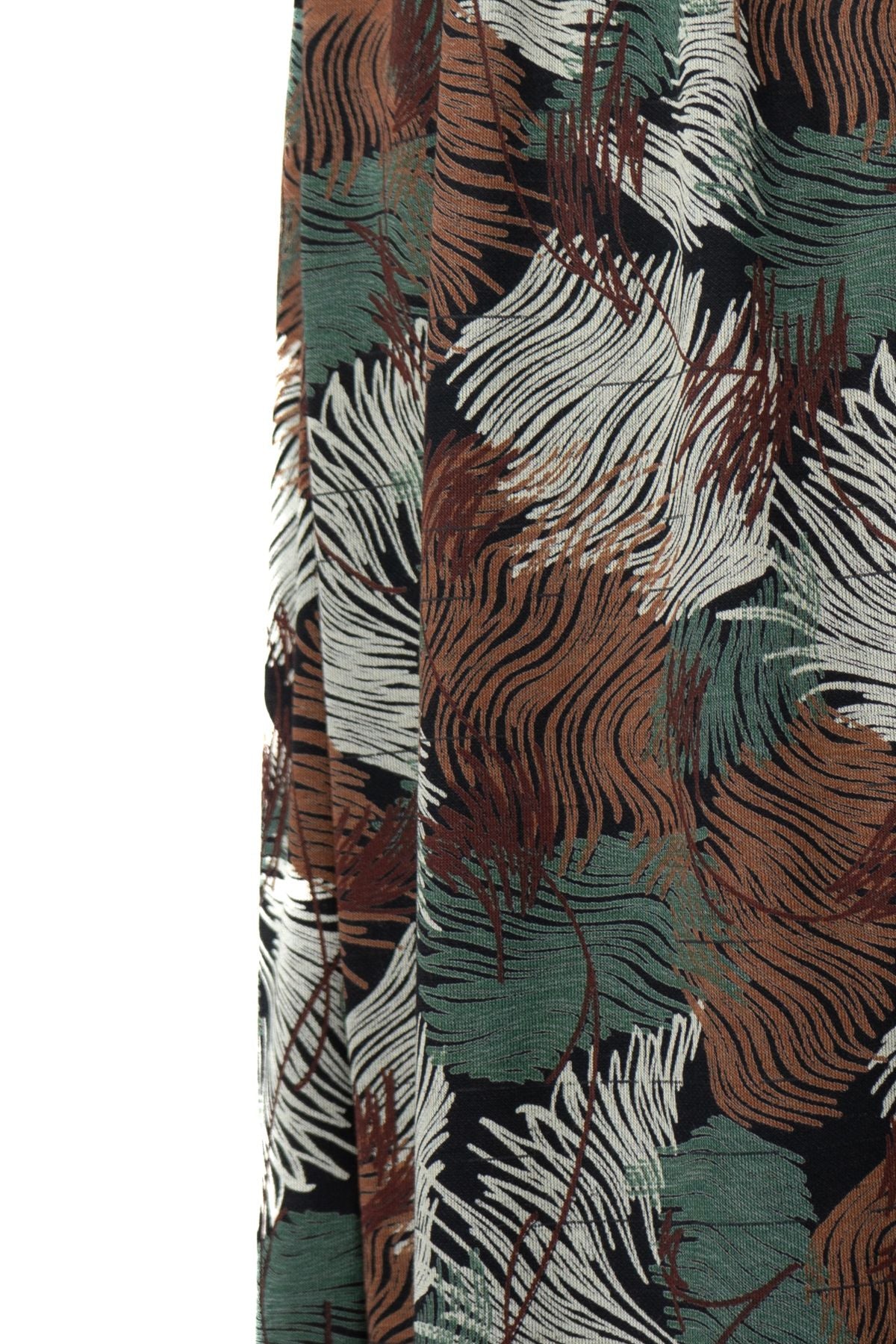 Kadın Anne Parçalı Etek Viskon Kumaş Elifim Desenli Beli Lastikli Düz Renk Rahat Kesim