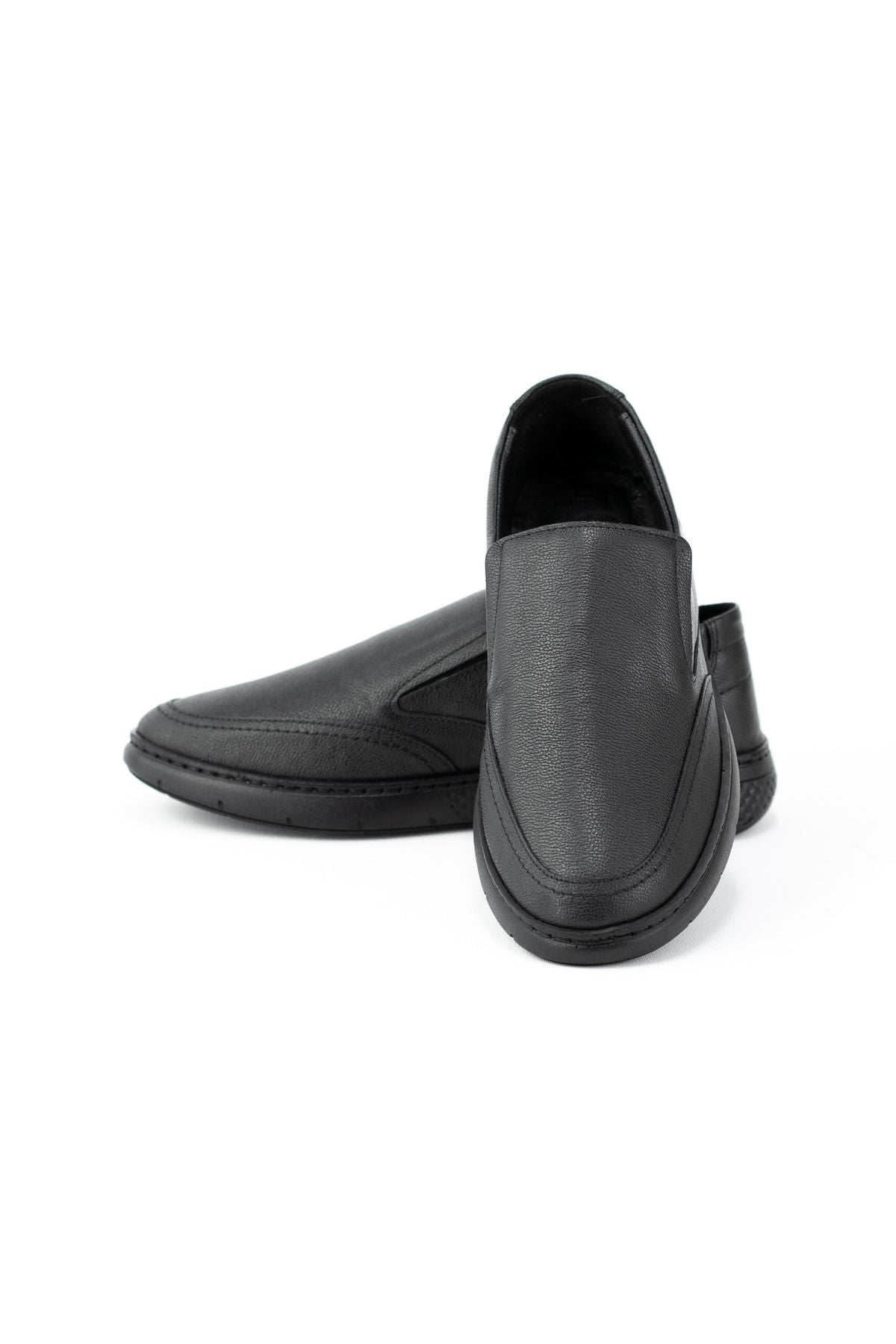 Erkek Bağcıksız Kauçuk Taban Comfort Model Tam Kalıp Hakiki Deri Ortopedik Klasik Ayakkabı