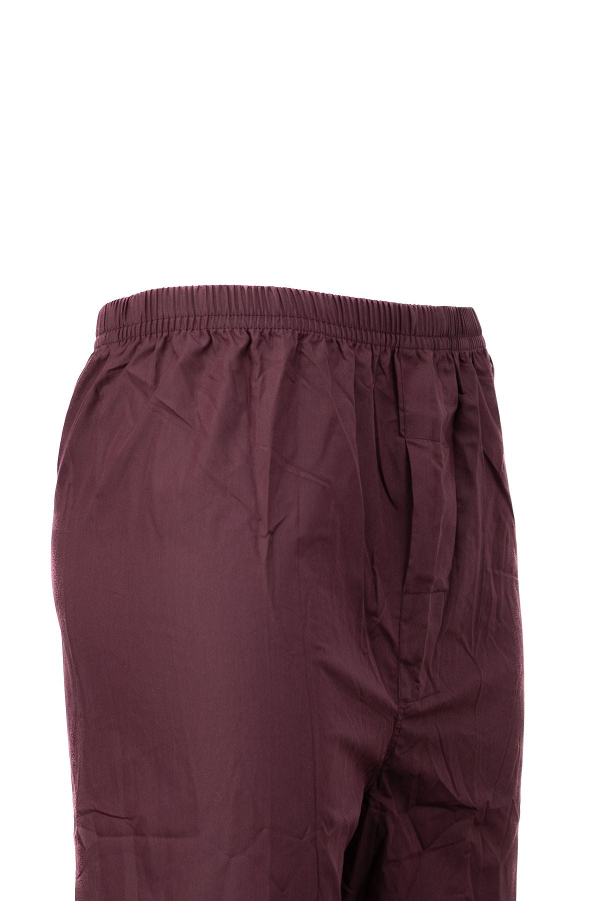 Erkek Pamuk Kumaş Pijama Altı Pantolon Düz Renk Beli Lastikli Cepsiz Geniş Paça Rahat Kesim