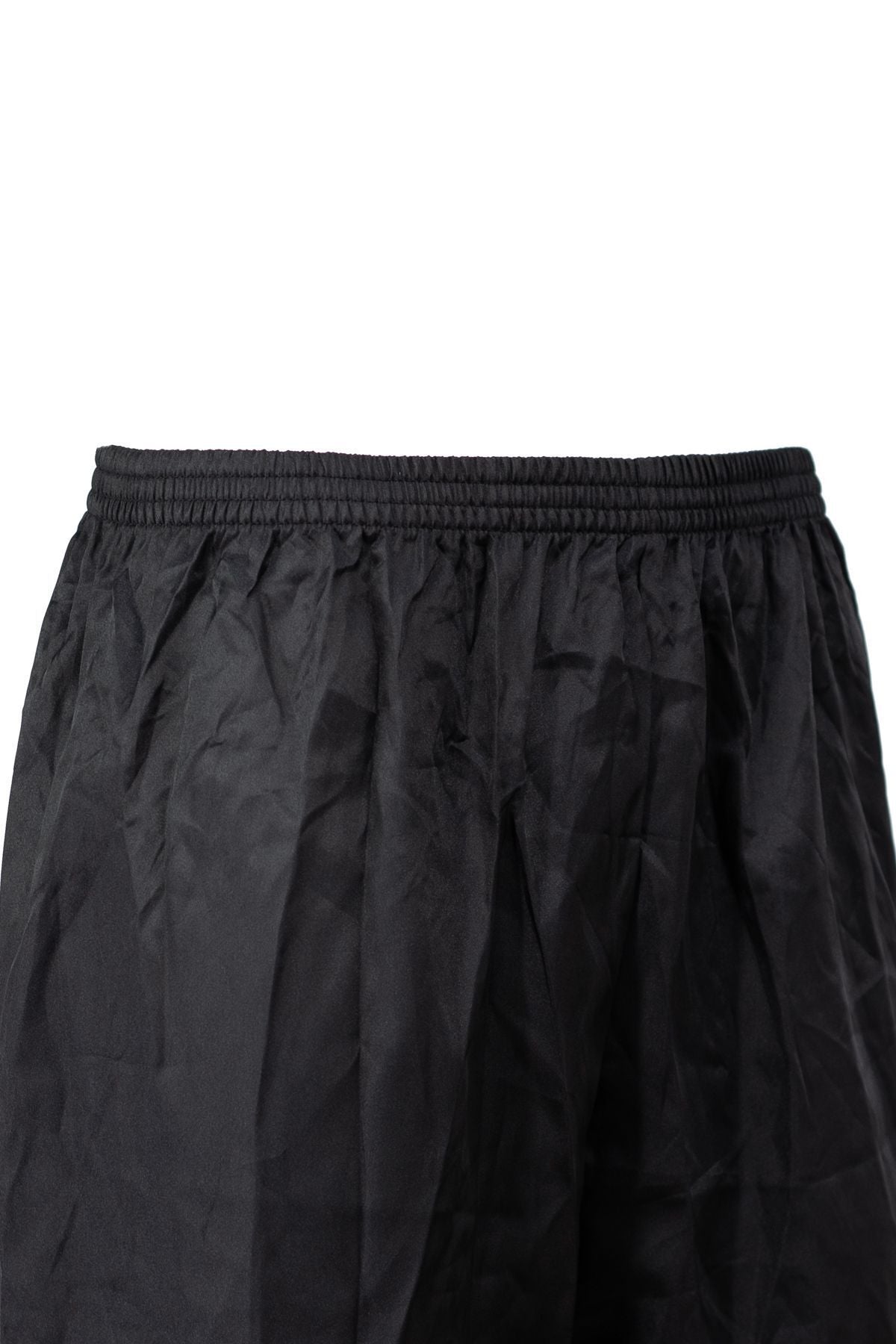 Erkek Saten Kumaş Şort Düz Renk Beli Lastikli Cepsiz Hafif Kumaş