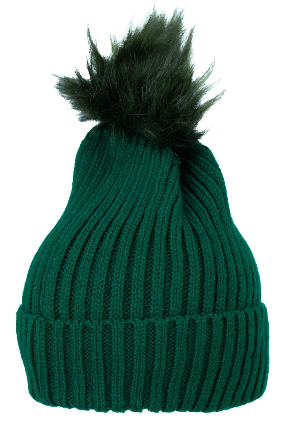 Kadın Kışlık Kalın Ponponlu Bere Pamuklu Katlamalı Sıcak Tutar Esnek Rüzgar Geçirmez Rahat