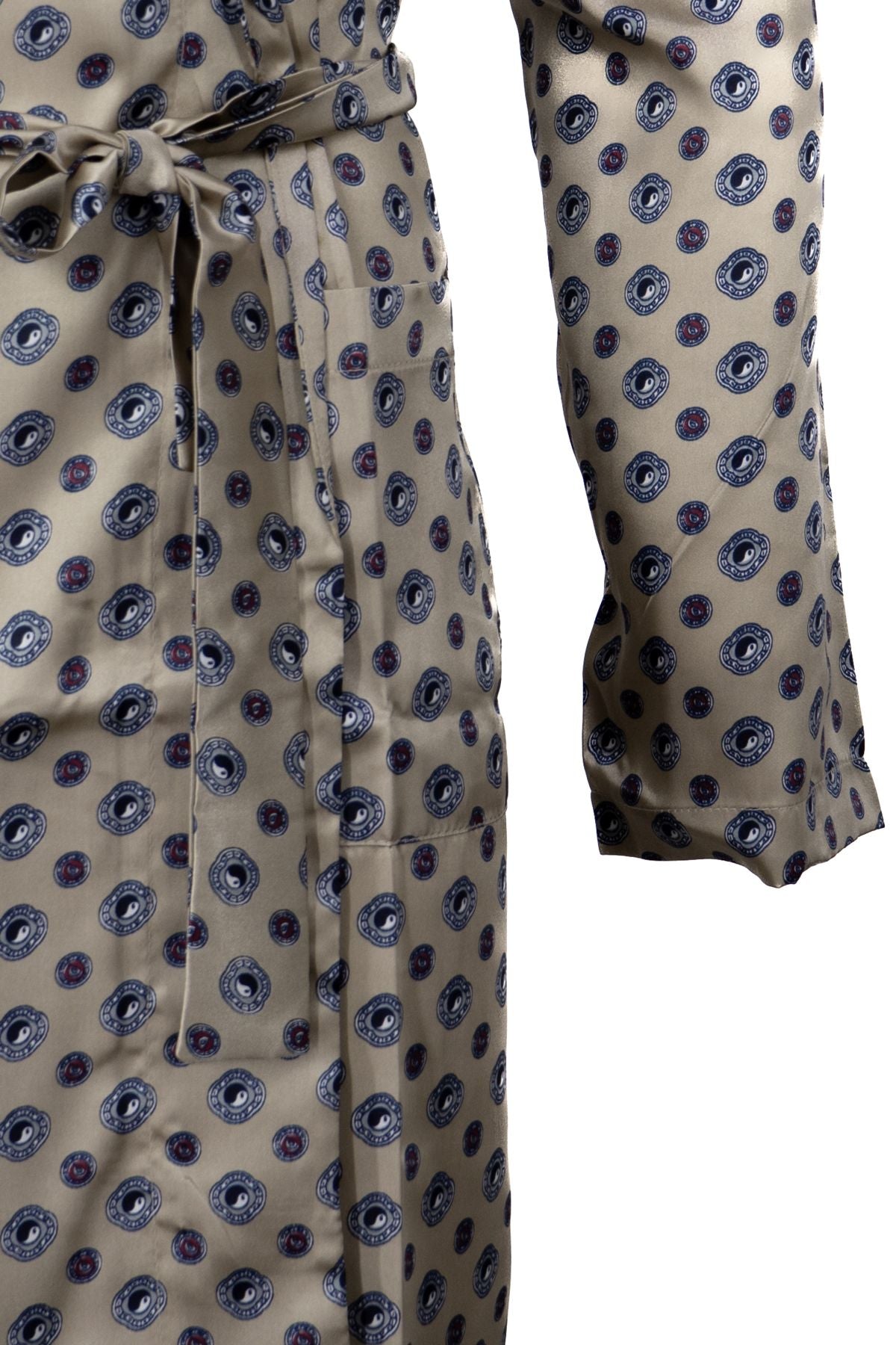 Erkek Şık Klasik Model Röpteşambır Premium Saten Kumaş Soft Ekose Model Cepli Rob