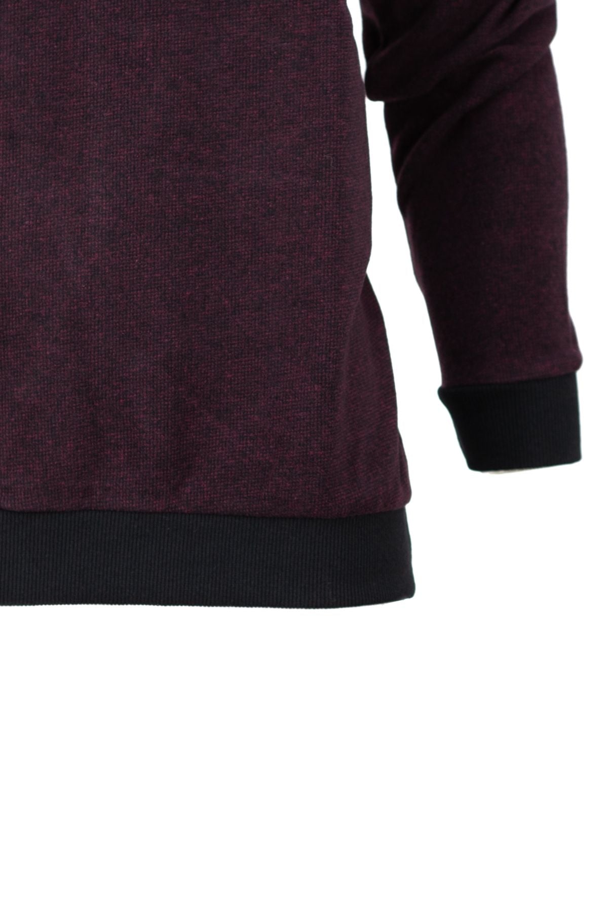 Erkek Kışlık Doğal Pamuklu Örme Polo Yaka Şardonlu Kazak Cepli Tam Kalıp Klasik Model