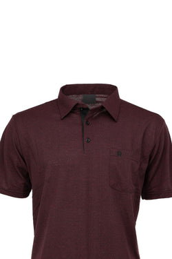 Erkek Pamuklu Kumaş T-Shirt Düğmeli Gömlek Yaka Cepli Kısa Kol Desenli Rahat Kesim Tam Kalıp