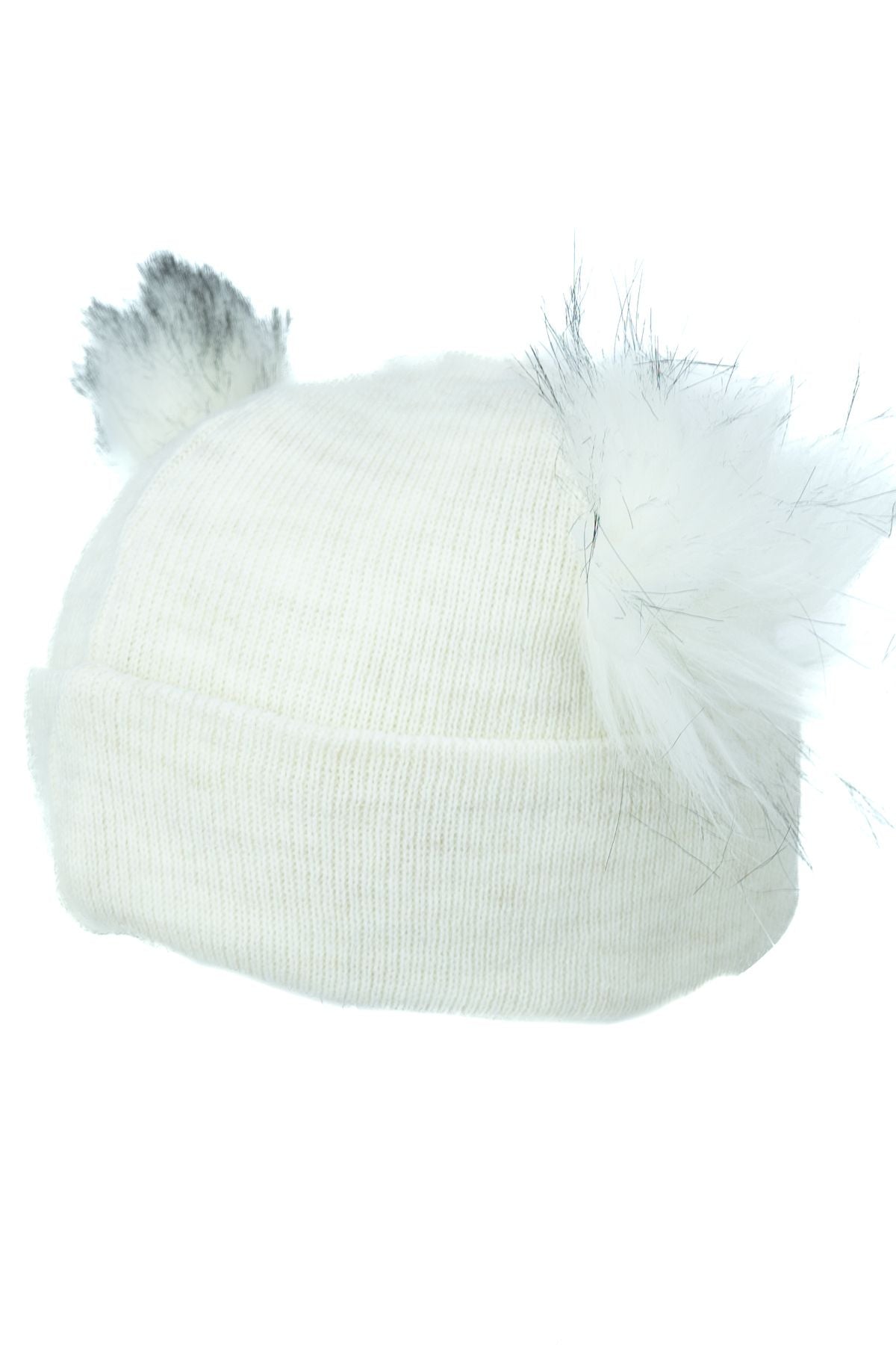 Kız Çocuk Kışlık Kalın Bere Çift Ponpon Model Pamuklu Katlamalı Sıcak Tutar Esnek Rahat