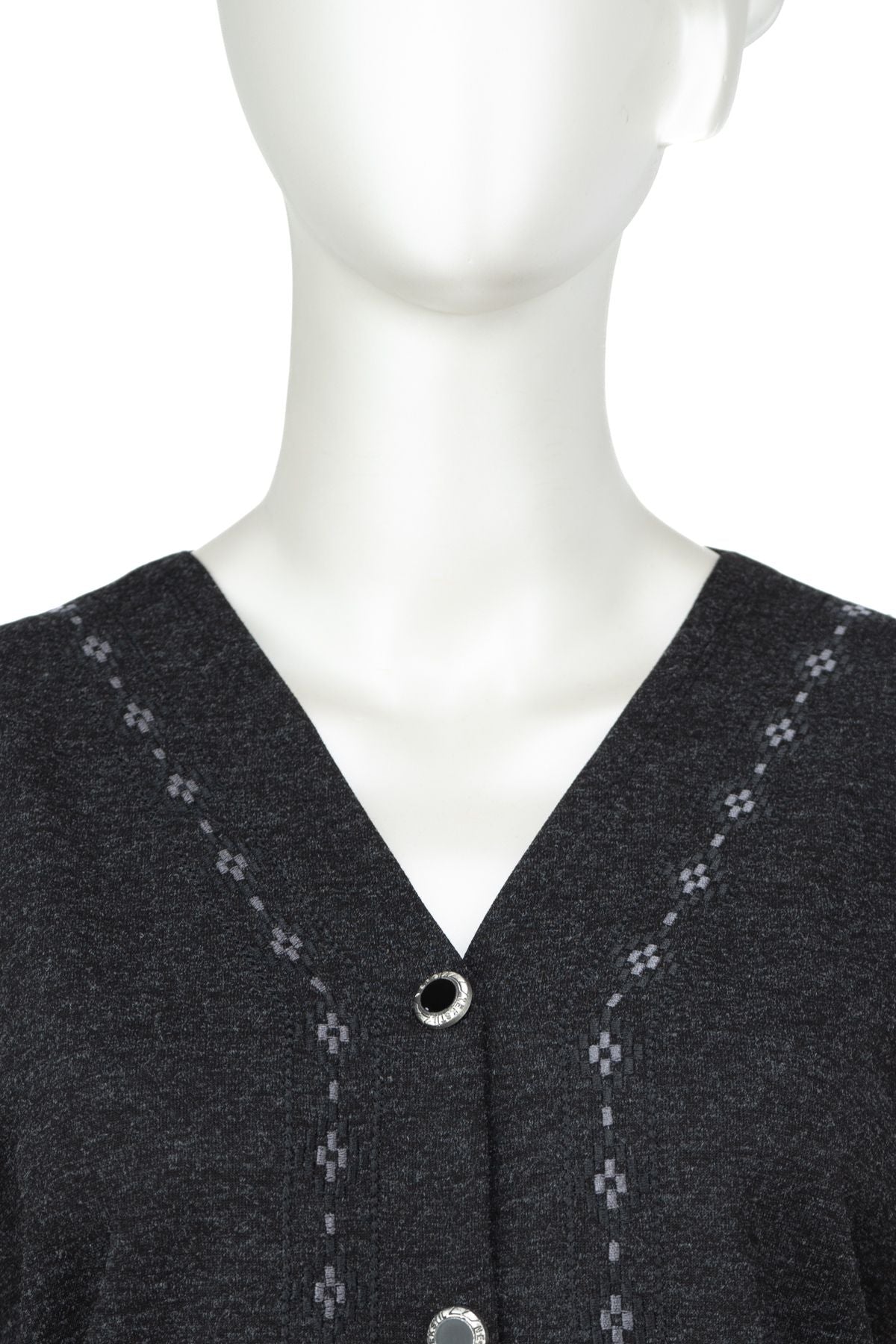 Kadın Kışlık Anne Hırka Modern Çiçek Nakışlı Ecrin Örme Önü Düğmeli Çift Cepli Likralı