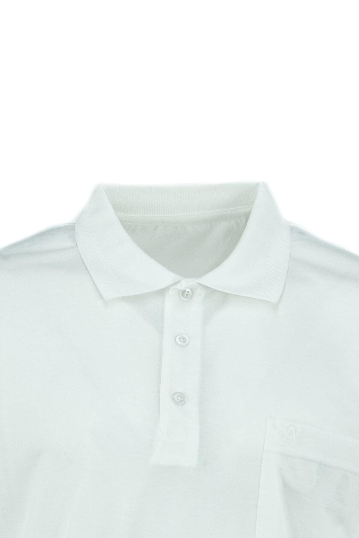 Erkek Cepli Kısa Kollu Düz Renk Normal Kesim Pamuklu Kumaş Gömlek Yaka T-shirt