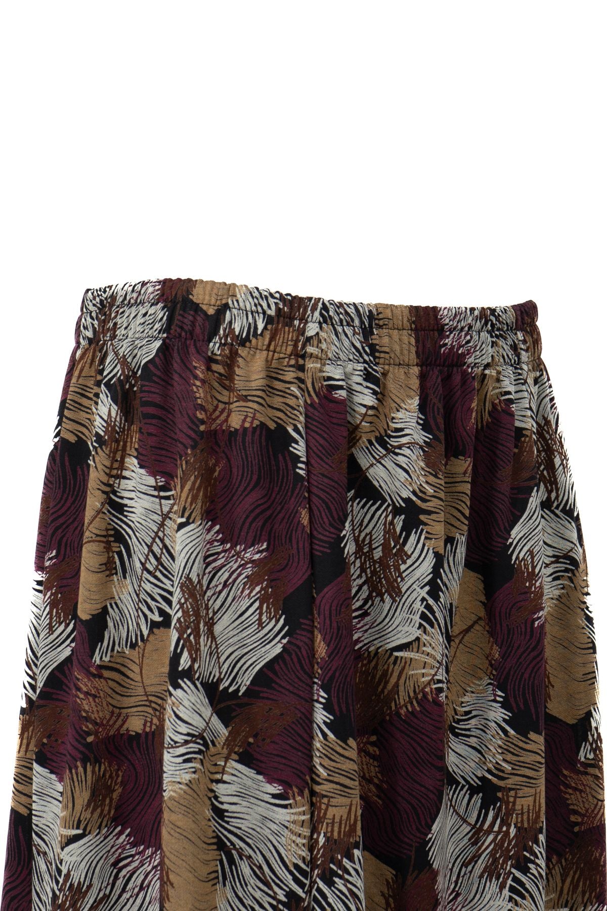 Kadın Anne Parçalı Etek Viskon Kumaş Elifim Desenli Beli Lastikli Düz Renk Rahat Kesim