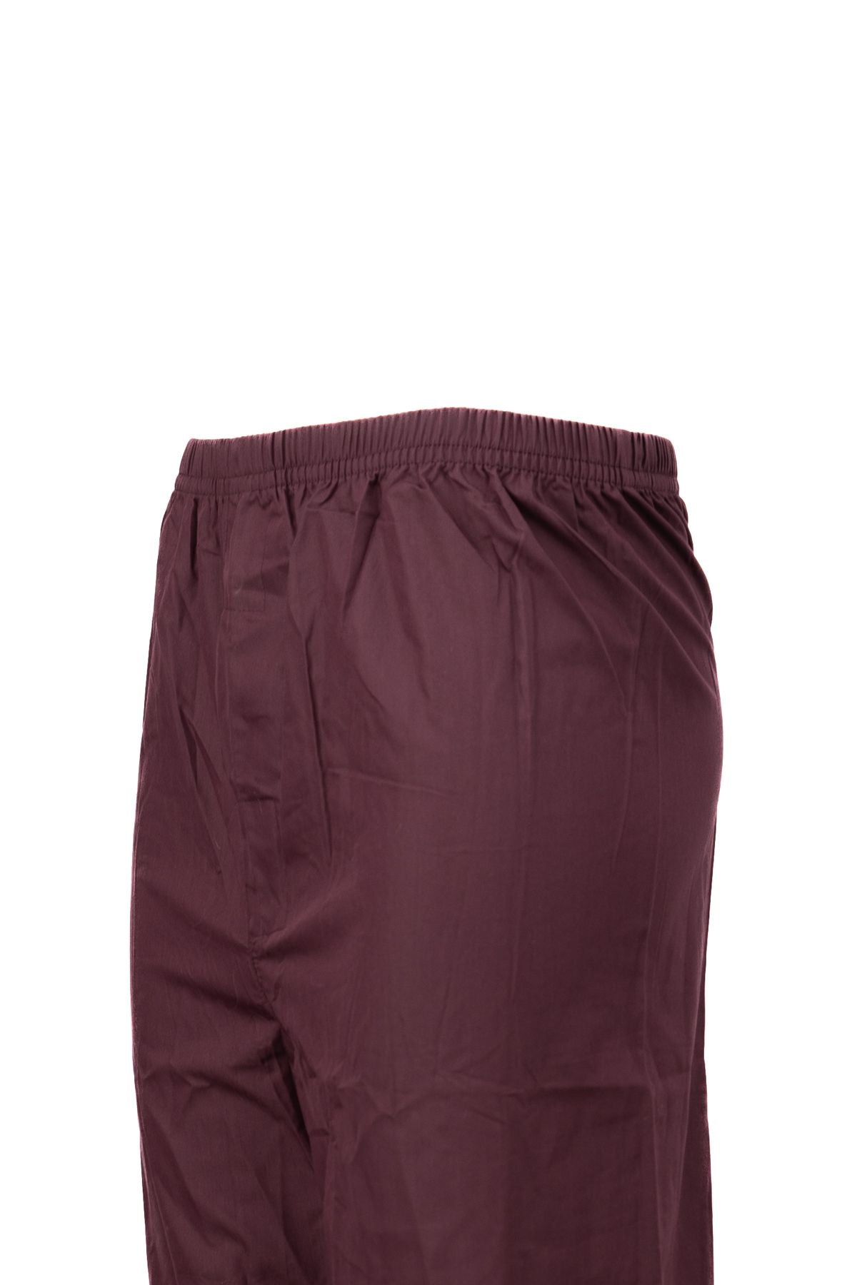 Erkek Pamuk Kumaş Pijama Altı Pantolon Düz Renk Beli Lastikli Cepsiz Geniş Paça Rahat Kesim