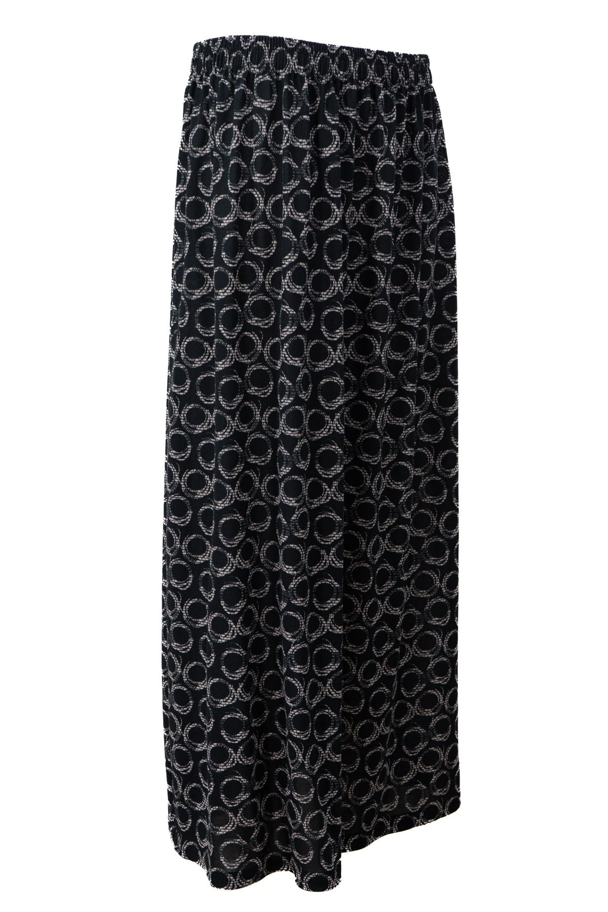 Kadın Kışlık Anne Etek Viskon Kumaş Manzara Desenli Beli Lastikli Rahat Kesim Tam Kalıp