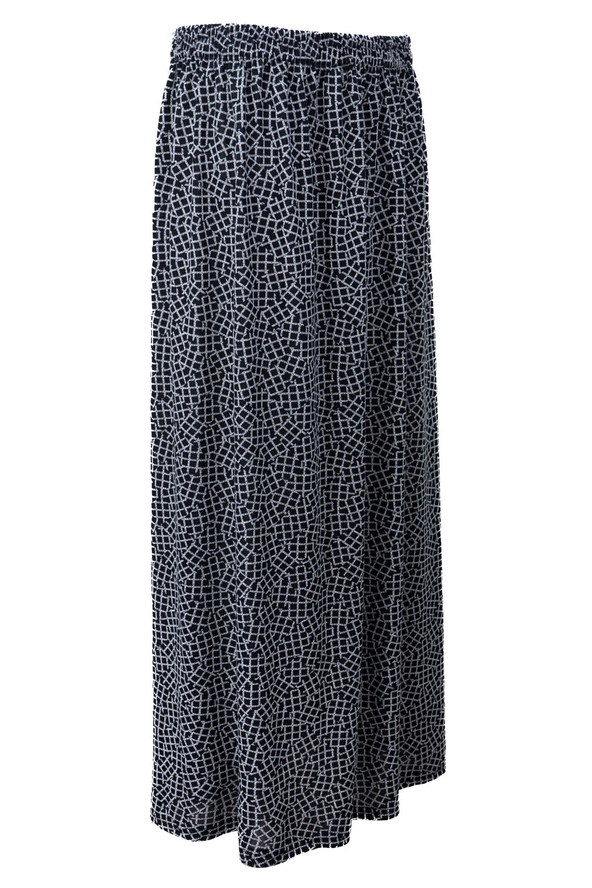 Kadın Kışlık Anne Etek Viskon Kumaş Manzara Desenli Beli Lastikli Rahat Kesim Tam Kalıp