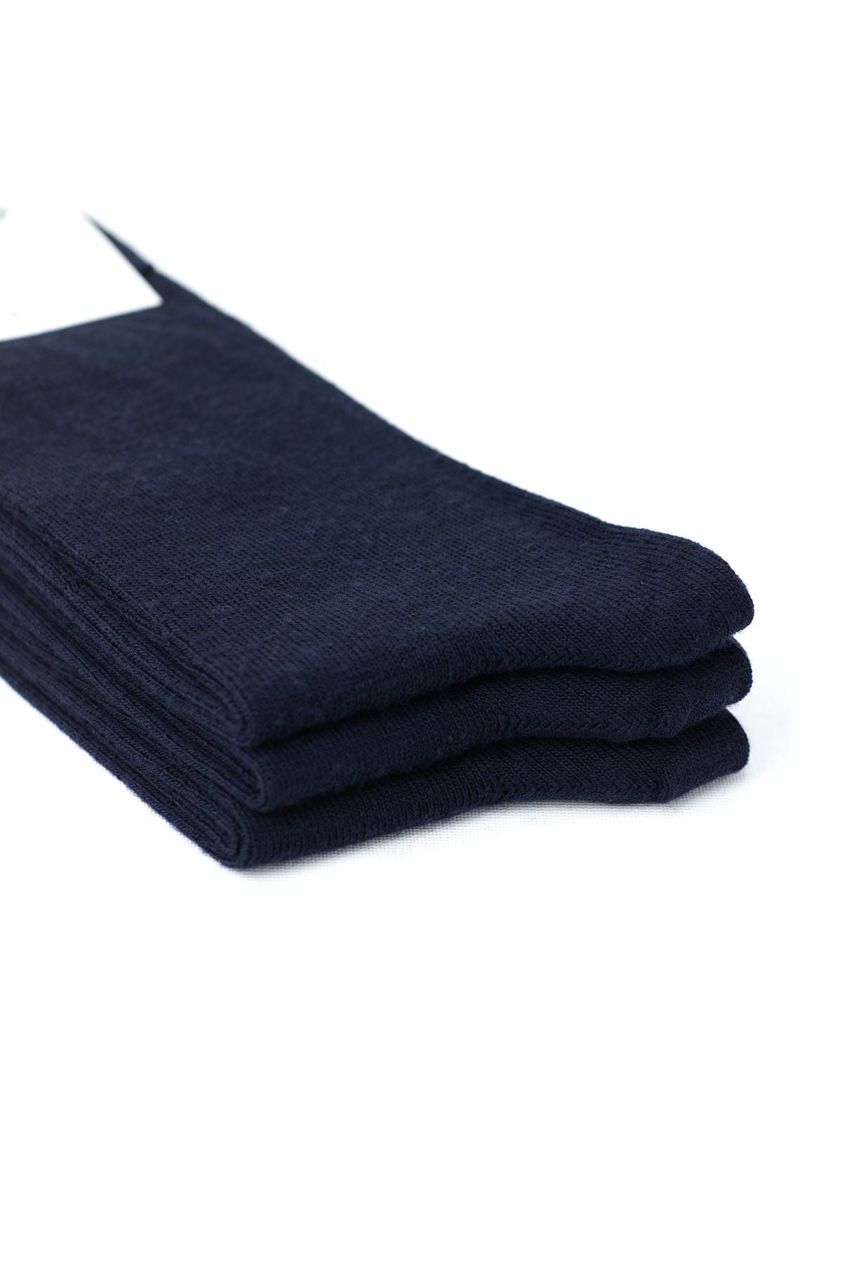 Erkek Kışlık Düz Renk 3 Lü Soket Çorap Pamuklu Örme Likralı Rahat Dikişsiz Burunlu