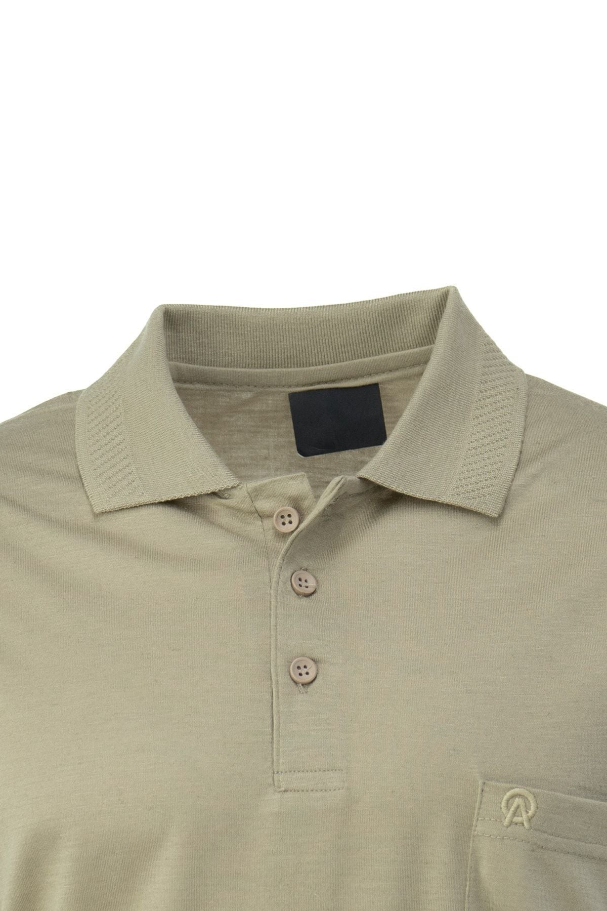 Erkek Polo Yaka Arma Cepli Kısa Kollu Düz Renk Normal Kesim Premium Pamuklu Kumaş T-Shirt