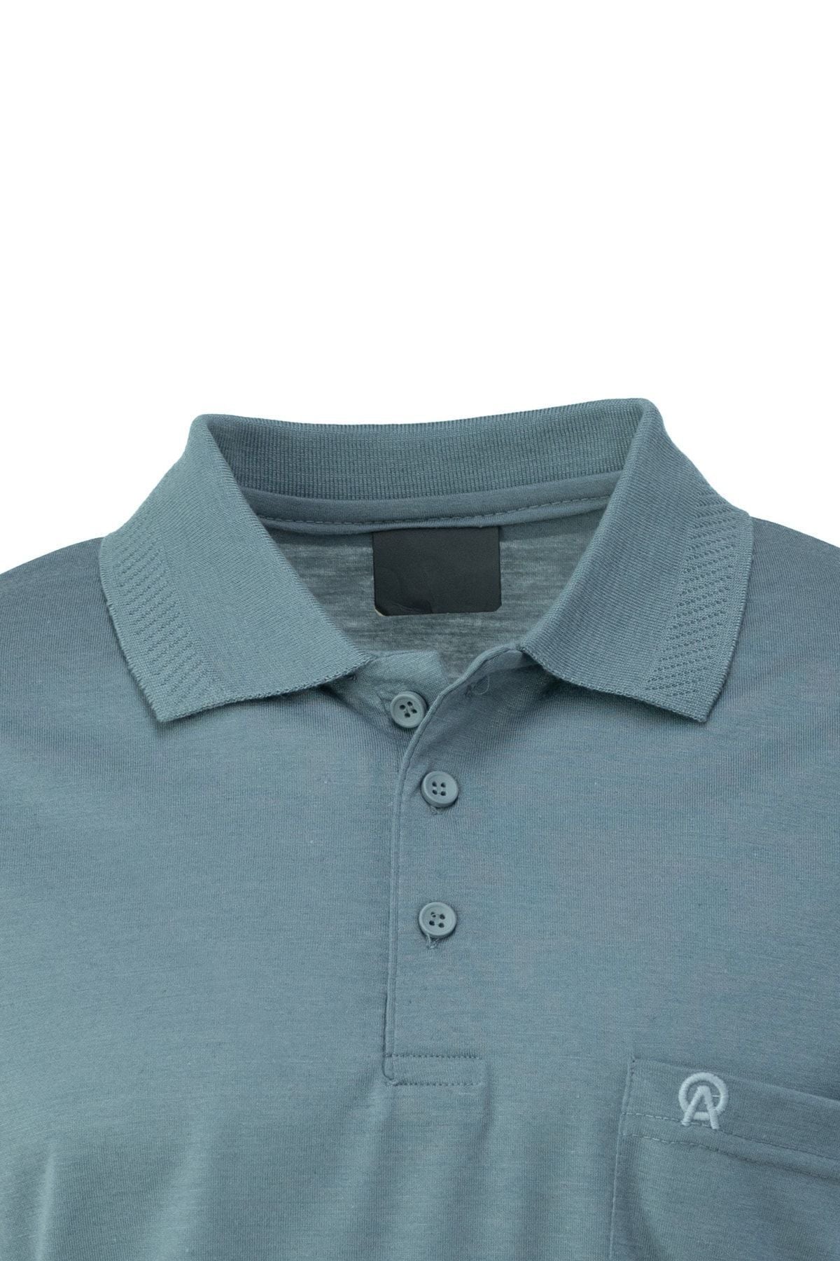 Erkek Polo Yaka Arma Cepli Kısa Kollu Düz Renk Normal Kesim Premium Pamuklu Kumaş T-Shirt