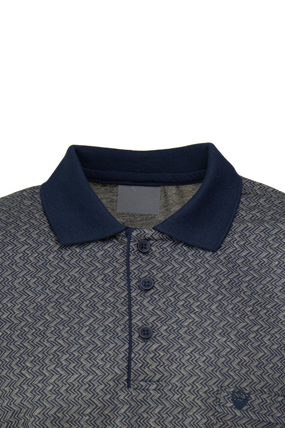 Erkek Polo Yaka Şık Desenli Cepli Kısa Kollu Rahat Tam Kalıp Premium Pamuklu Kumaş T-shirt