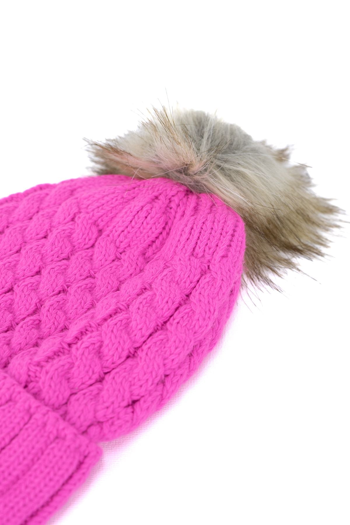 Kadın Kışlık Kalın Ponponlu Bere Pamuklu Katlamalı Şık Tasarım Sıcak Tutar Esnek Rahat