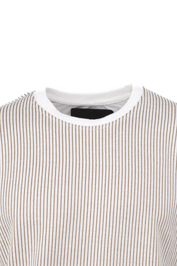 Erkek Mevsimlik Doğal Pamuklu Sweatshirt Bisiklet Yaka Çizgili Rahat Kesim Tam Kalıp