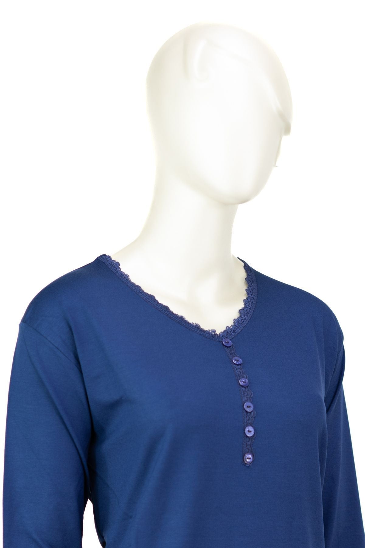 Kadın Turlu Viskon Penye Kumaş Anne Bluz Şık Fırfırlı V Yaka Normal Kesim Tam Kalıp Likralı