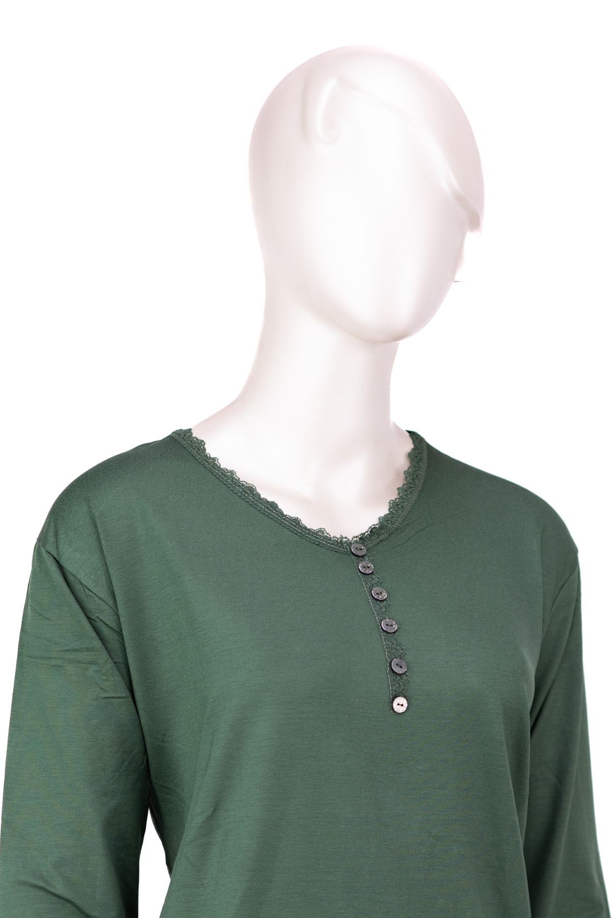 Kadın Turlu Viskon Penye Kumaş Anne Bluz Şık Fırfırlı V Yaka Normal Kesim Tam Kalıp Likralı