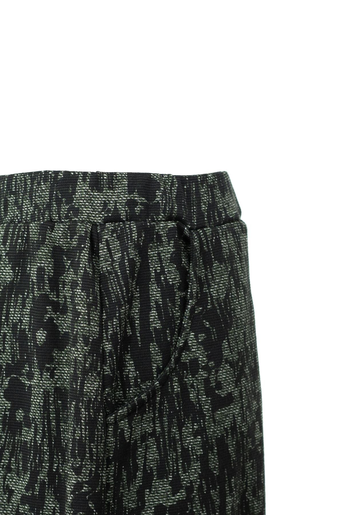 Kadın Kışlık Ebru Desenli Cepli Likralı Rahat Kesim Tam Kalıp Zara Kumaş Anne Etek