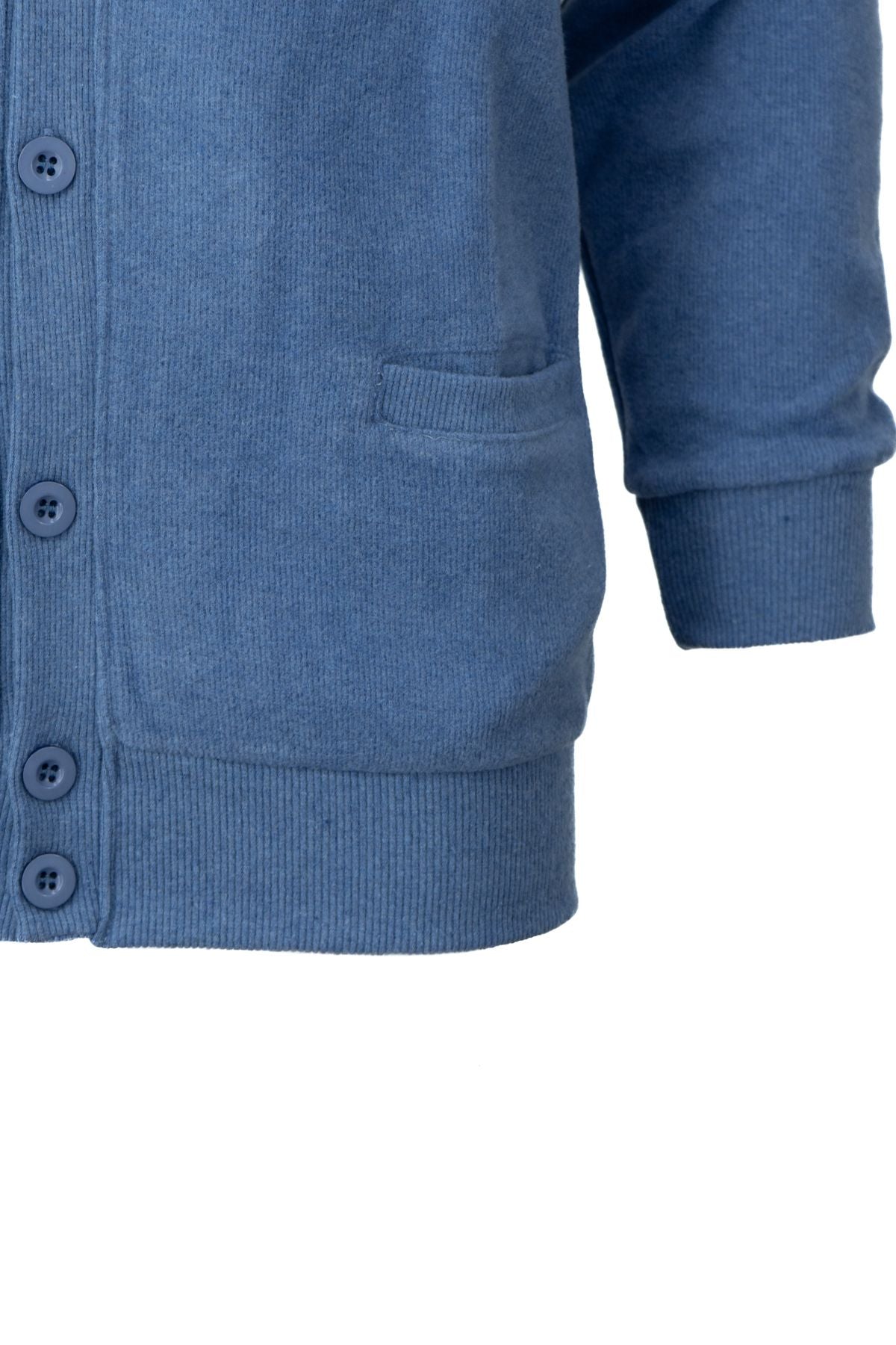 Erkek Kışlık Cepli Hırka Pamuklu Örme Düğmeli Klasik Dokulu Düğmeli Rahat Kesim Tam Kalıp