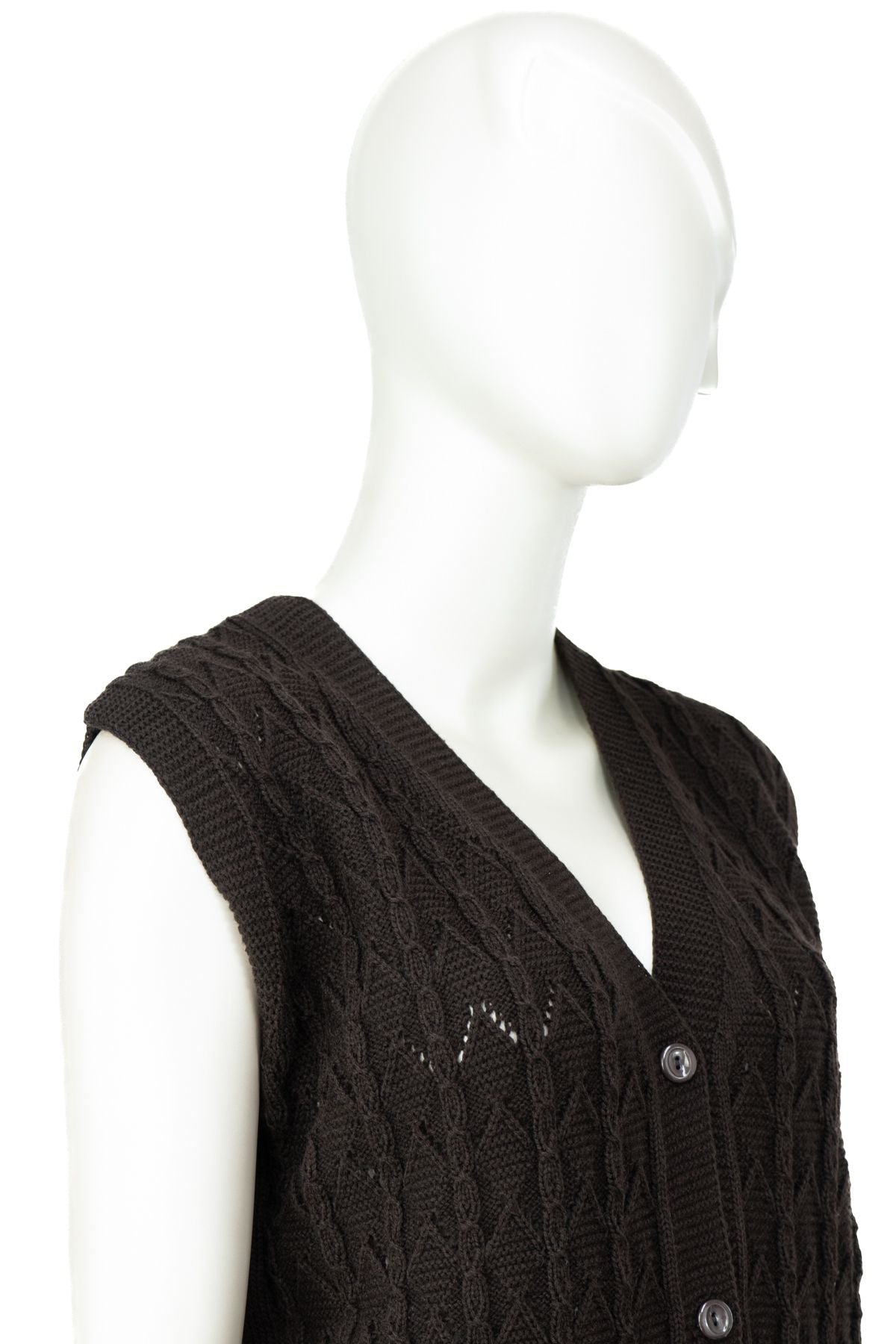 Kadın Kışlık Pamuklu Triko Örme Anne Yelek Bahar Model Önden Düğmeli Çift Cepli Rahat Kesim