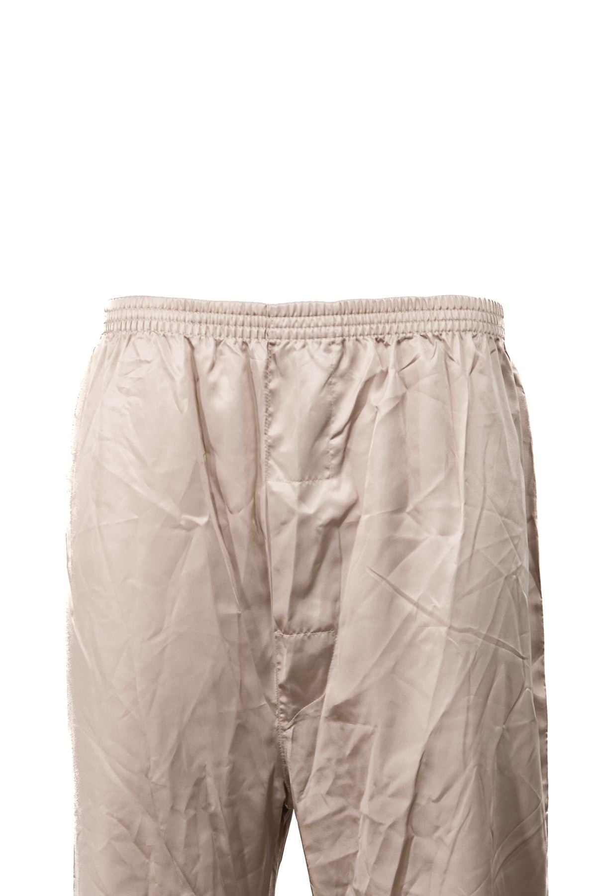 Erkek Saten Kumaş Pijama Pantolon Düz Renk Beli Lastikli Cepsiz Geniş Paça Rahat Kesim