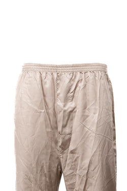 Erkek Saten Kumaş Pijama Pantolon Düz Renk Beli Lastikli Cepsiz Geniş Paça Rahat Kesim