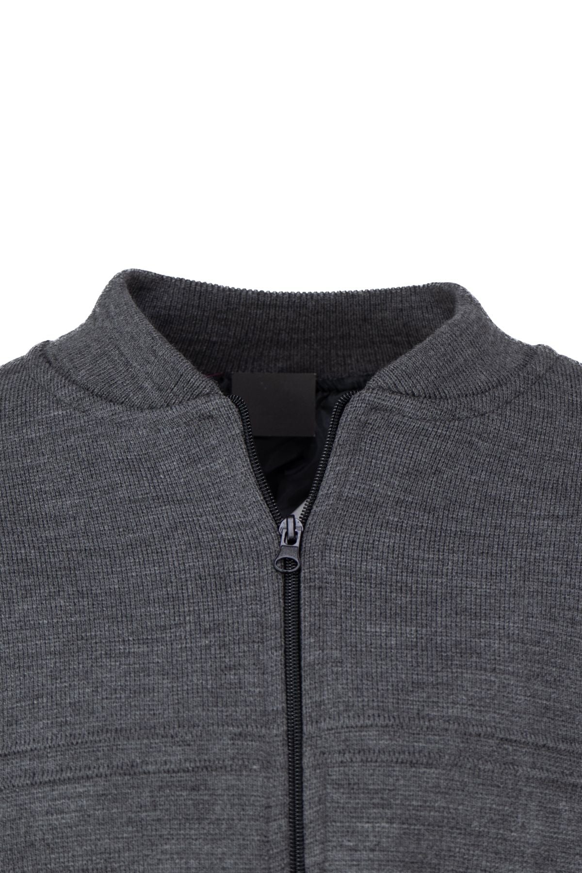 Erkek Kışlık Kalın Çelik Örme Triko Hırka KendindenMotifli Astarlı Fermuarlı Cepli HakimYaka