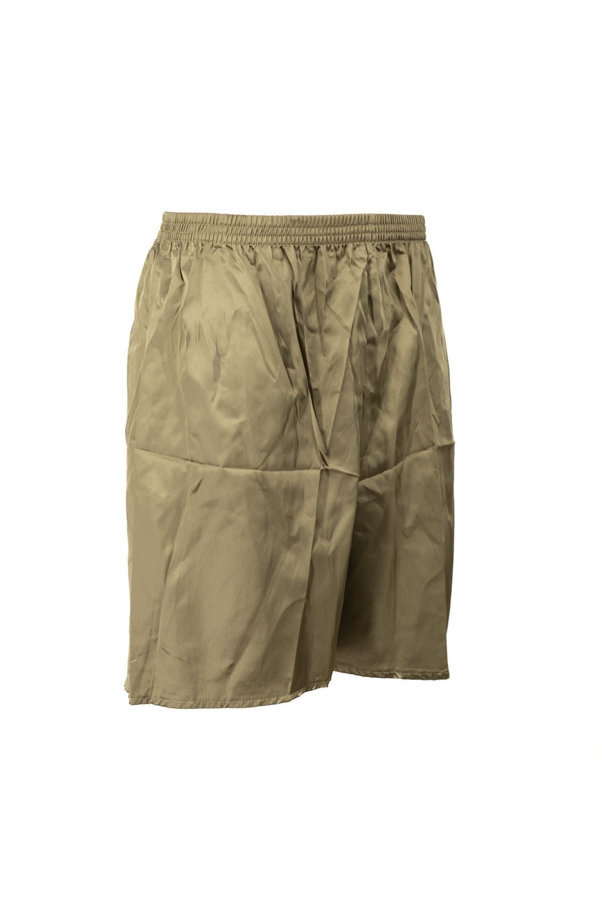 Erkek Saten Kumaş Şort Düz Renk Beli Lastikli Cepsiz Hafif Kumaş