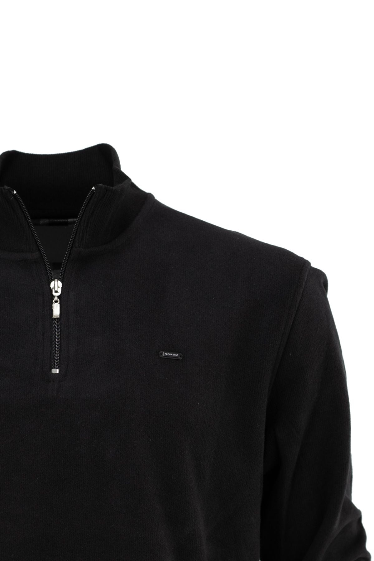 Erkek Kışlık Yarım Fermuarlı Dik yaka Tam Kalıp Likralı Şardonlu Premium Pamuklu Örme Kazak