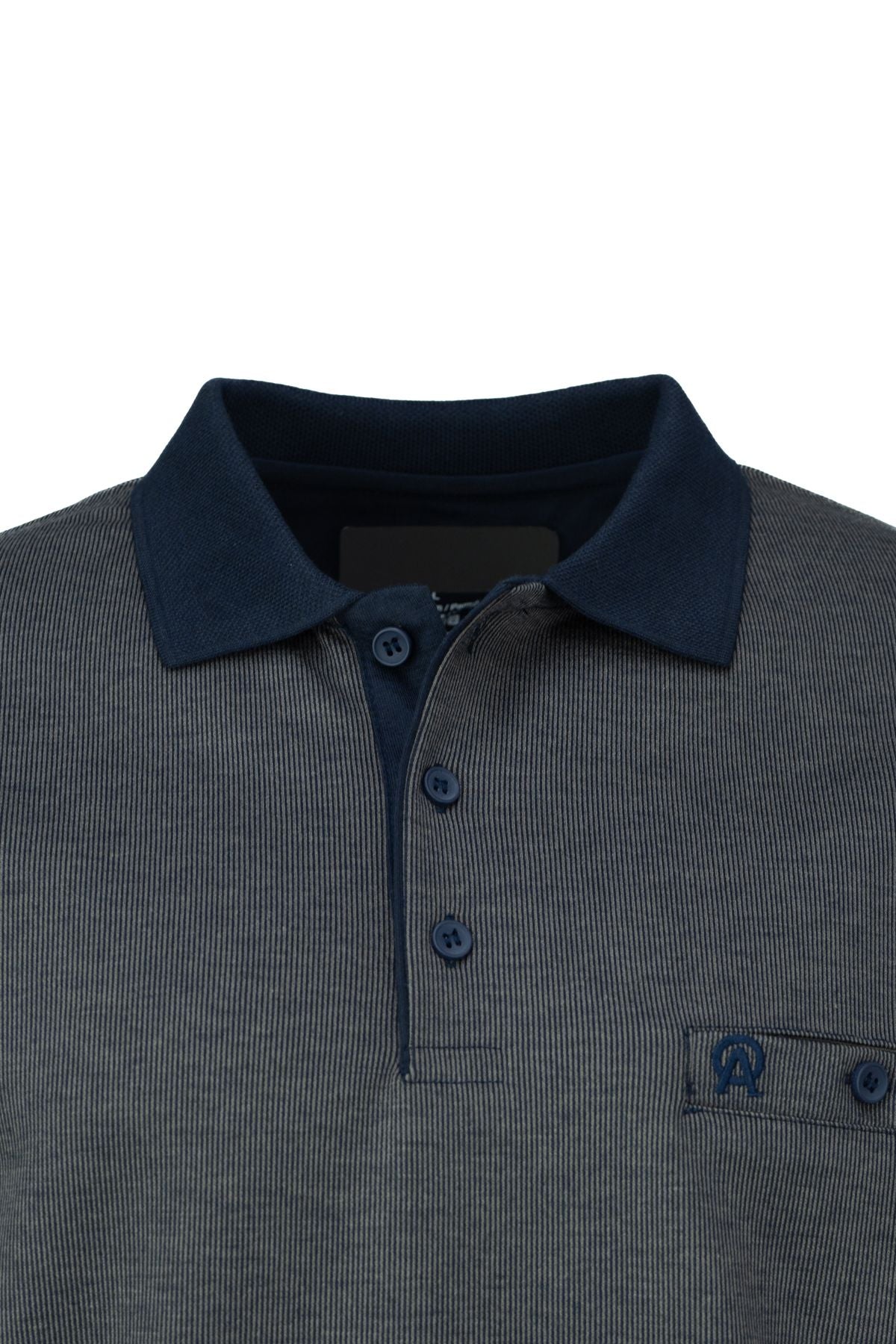 Erkek Mevsimlik Kazak Pamuklu Düğmeli Polo Yaka Cepli Uzun Kollu Han Desenli Rahat Kesim