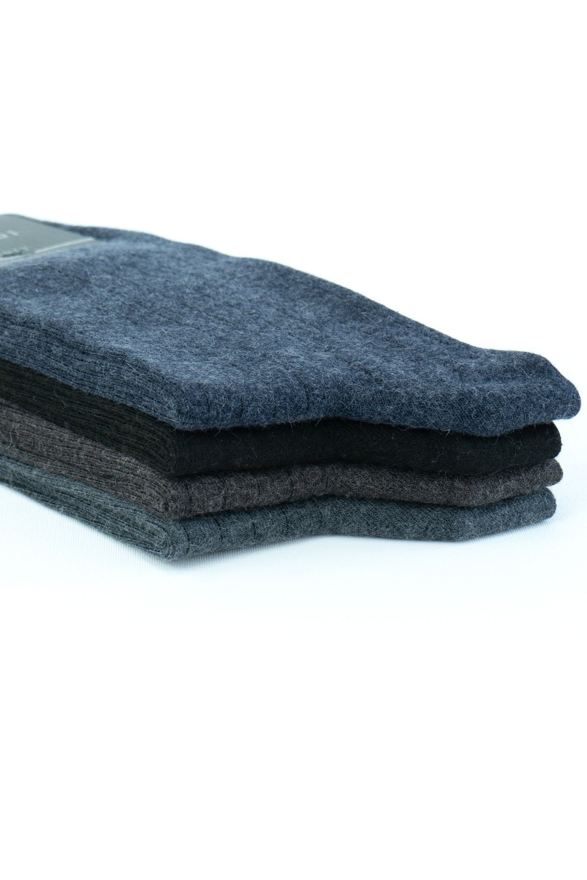 Erkek Kışlık Klasik Model Dikişsiz Burun Topuk ve Burun Takviyeli Premium Yünlü Çorap 4 lü