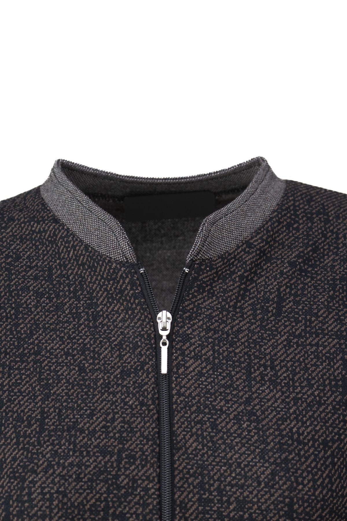 Kadın Kışlık Anne Uzun Hırka Pamuklu Fermuarlı Hakim Yaka Çift Cepli Kar Yağışı Modelli