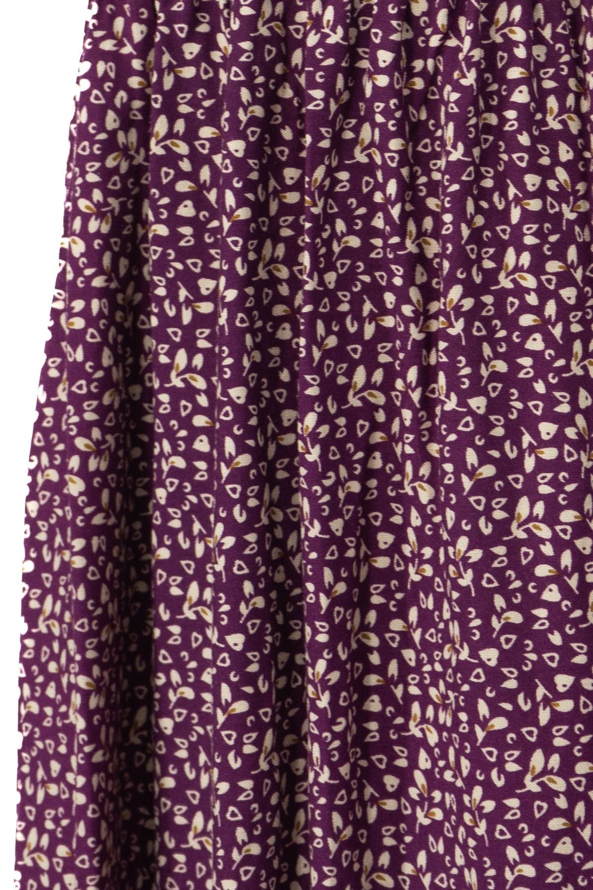 Kadın Etek Dokuma Viskon Kumaş Beli Lastikli Sümbül Çiçeği Desenli Rahat Kesim Tam Kalıp