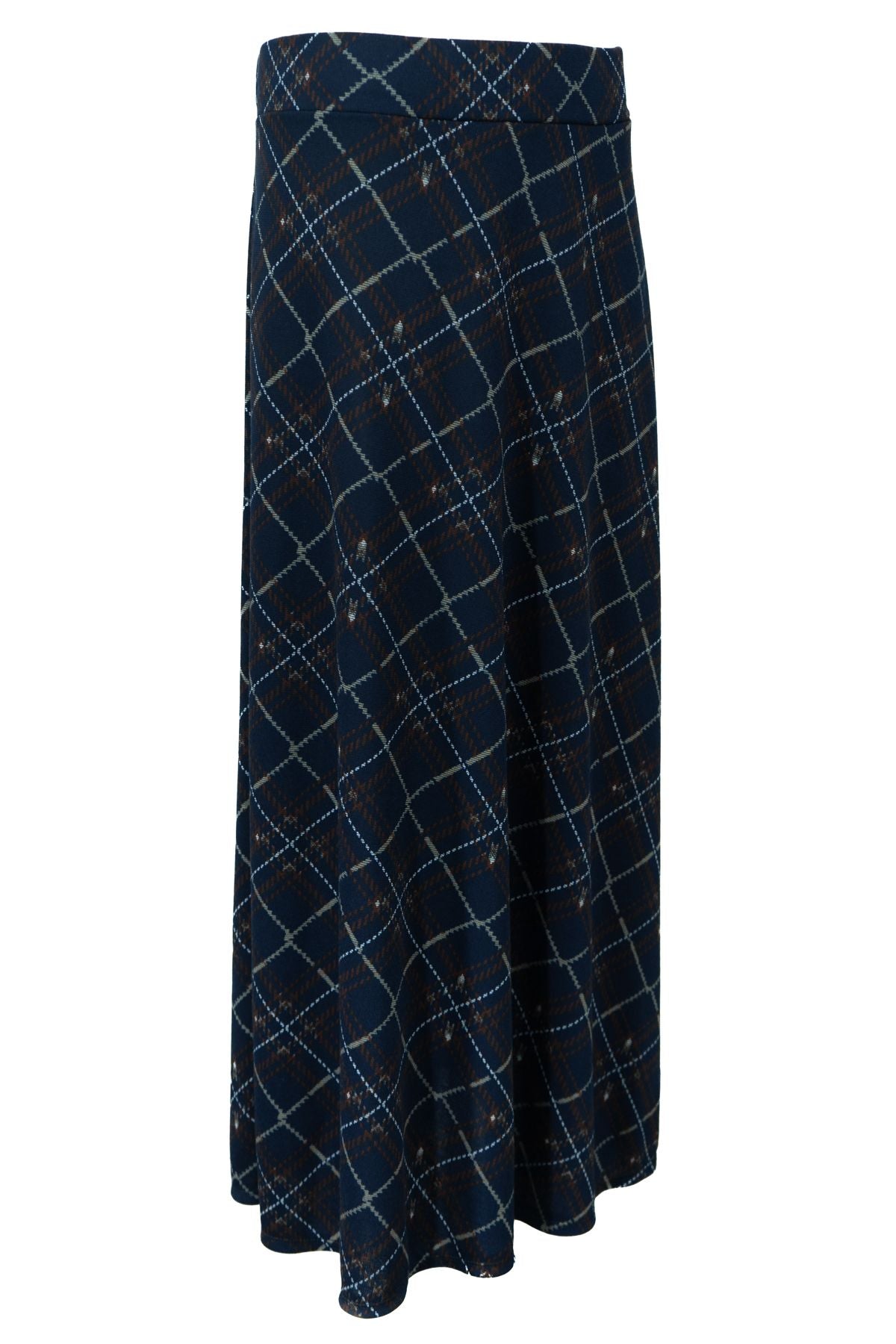 Kadın Kışlık Anne Çan Etek Ekose Kumaş Lecco Desenli Beli Lastikli Rahat Kesim Tam Kalıp