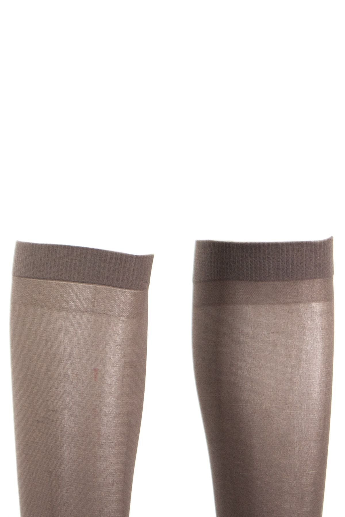 Kadın Ipek Matlığında 40 Den Ince Kaçmaz Esnek Rahat Lastikli 2 Li Diz Altı Çorap