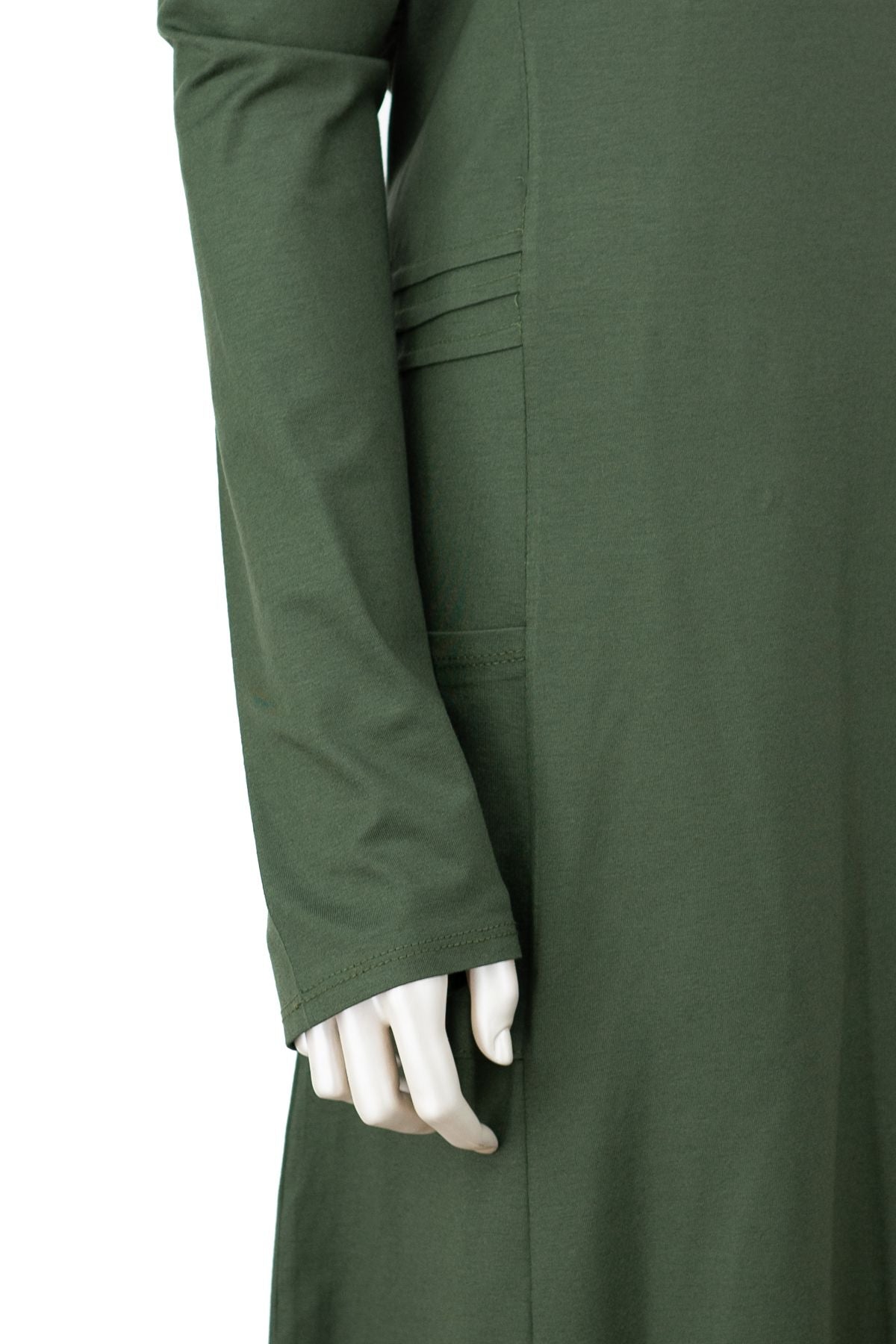 Kadın Uzun Anne Hırka Önü Düğmeli Çift Cepli Rahat Kesim Likralı Turlu Viskon Penye Kumaş