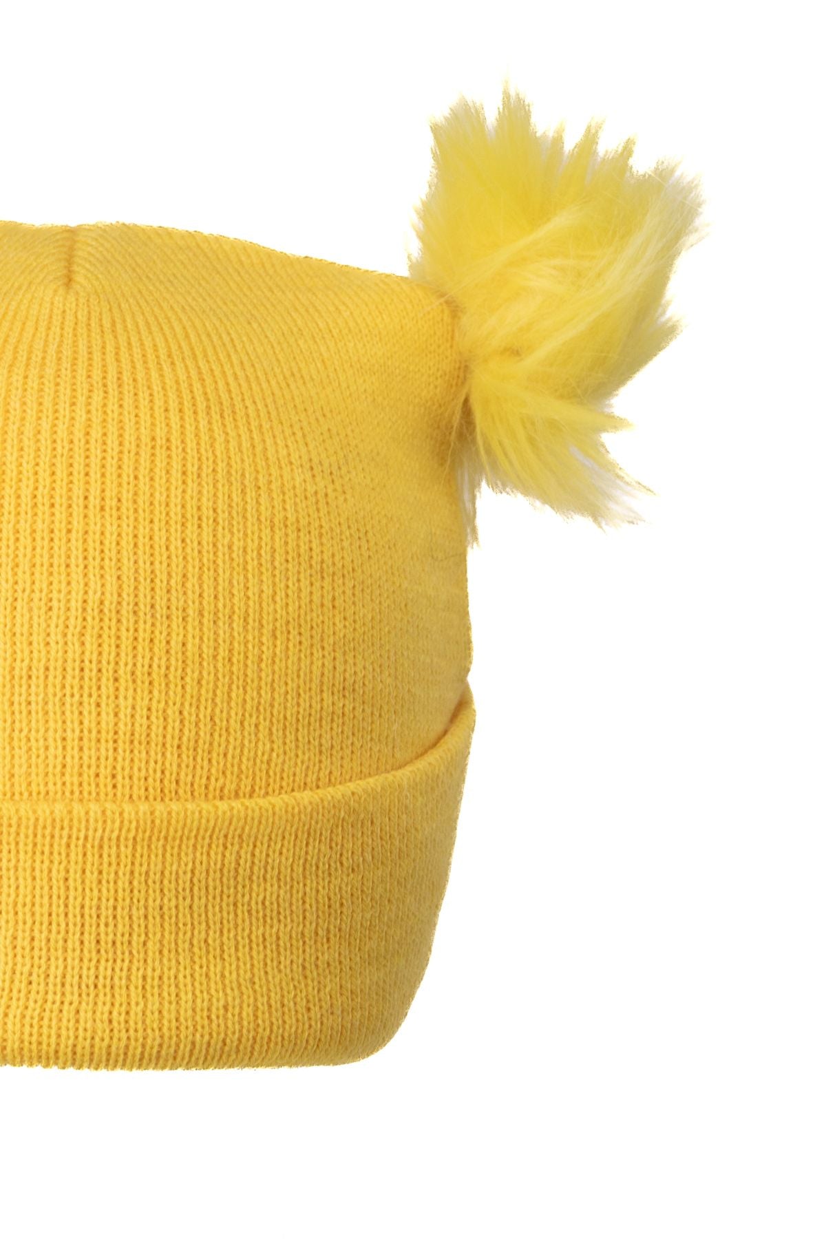 Kız Çocuk Kışlık Kalın Bere Çift Ponpon Model Pamuklu Katlamalı Sıcak Tutar Esnek Rahat