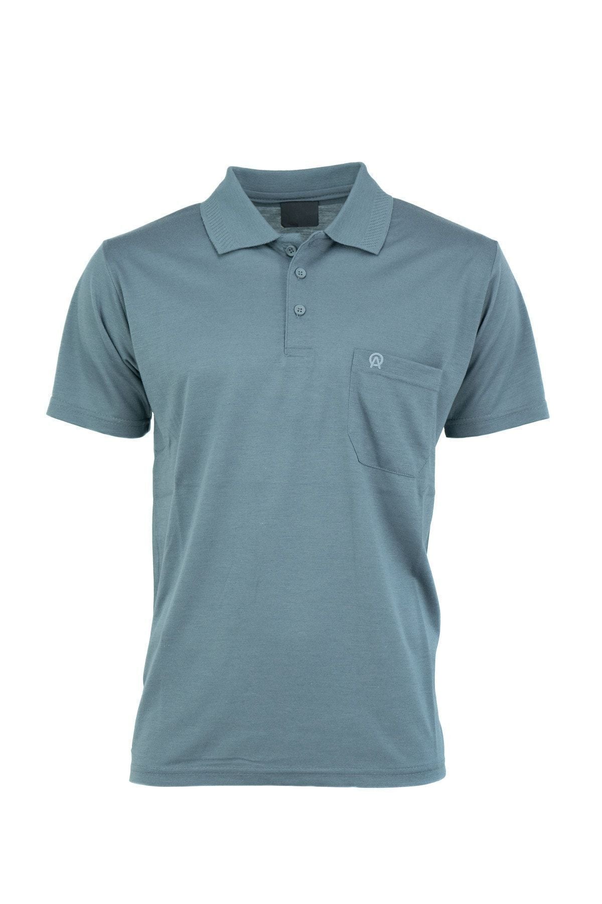 Erkek Polo Yaka Arma Cepli Kısa Kollu Düz Renk Normal Kesim Premium Pamuklu Kumaş T-Shirt