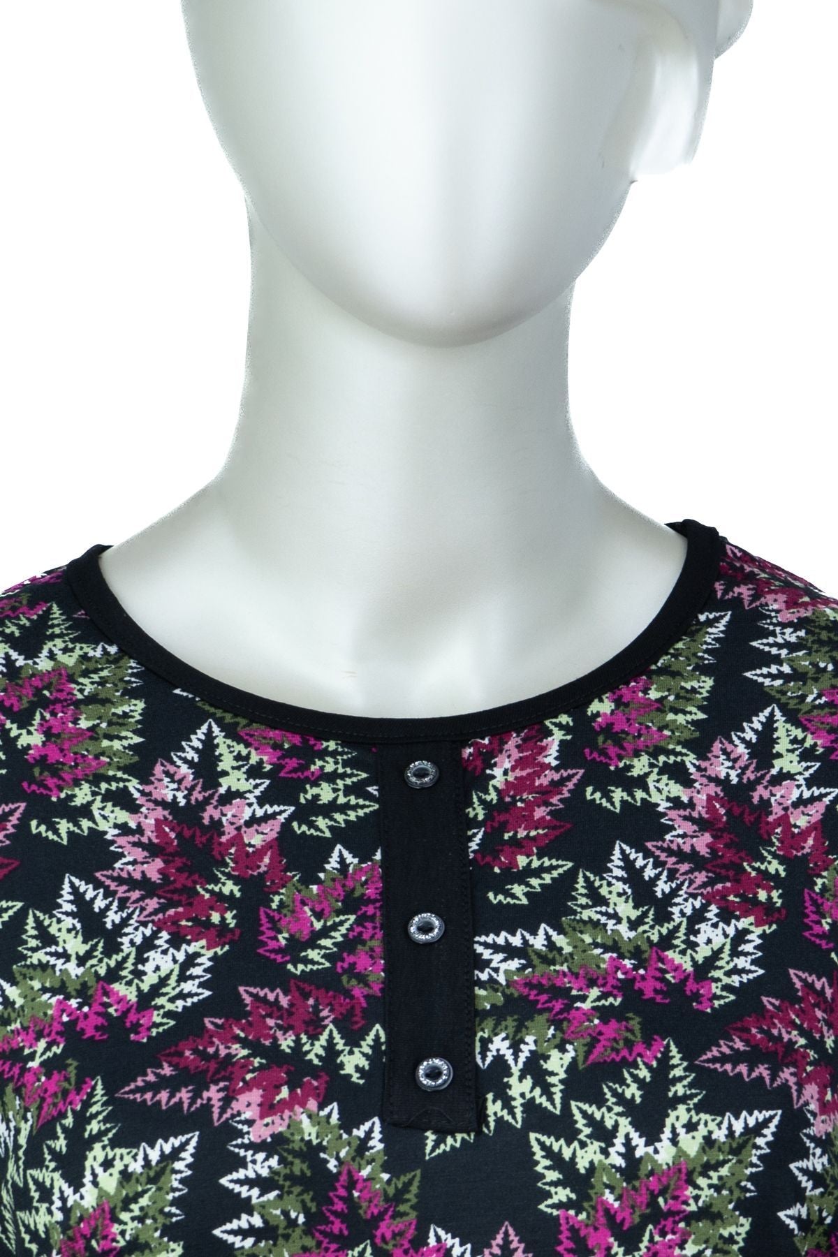 Kadın Anne Bluz Turlu Viskon Penye Kumaş Çiçek Demeti Desenli Likralı Rahat Kesim Tam Kalıp