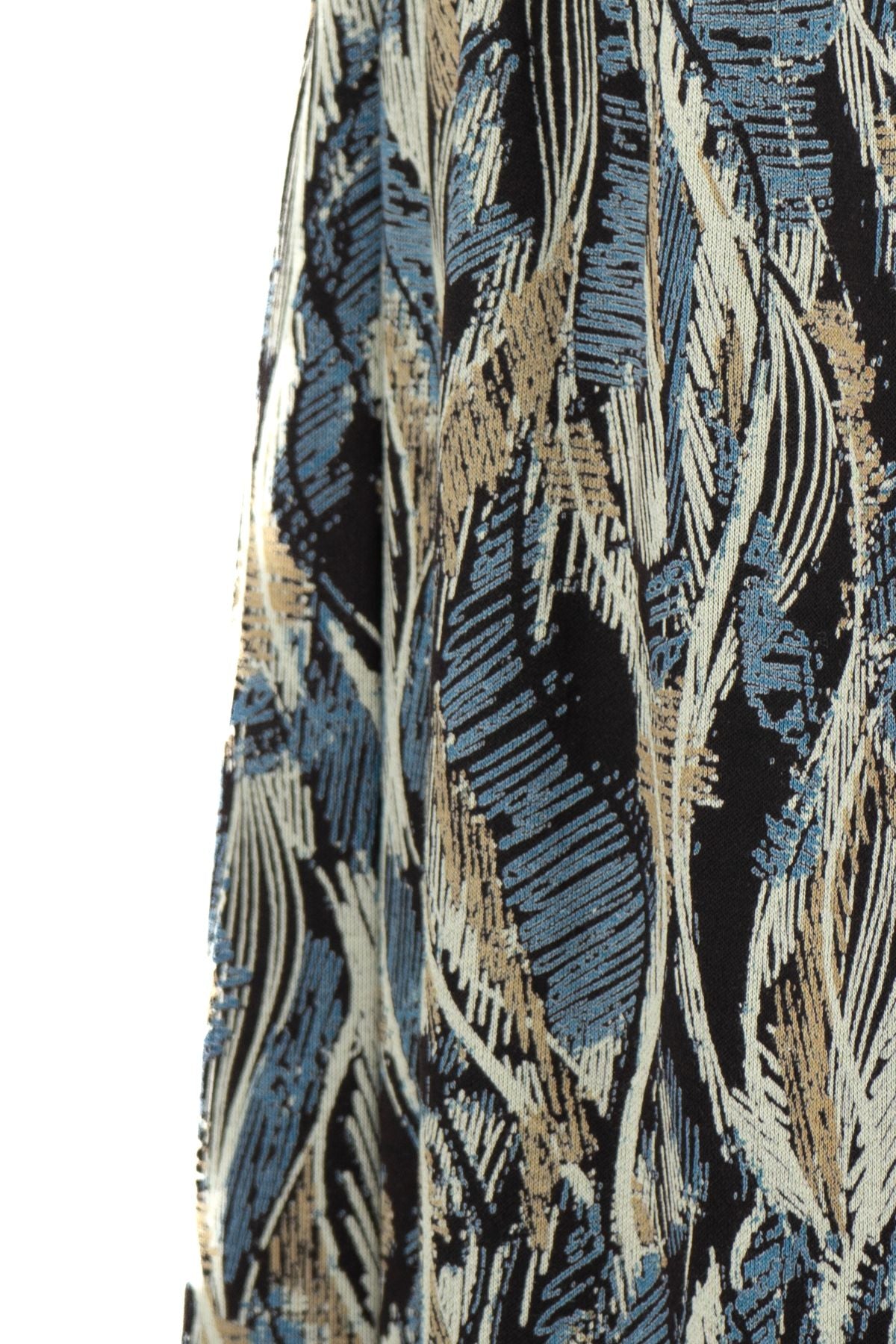 Kadın Anne Parçalı Etek Viskon Kumaş Pastelim Desenli Beli Lastikli Rahat Kesim Tam Kalıp