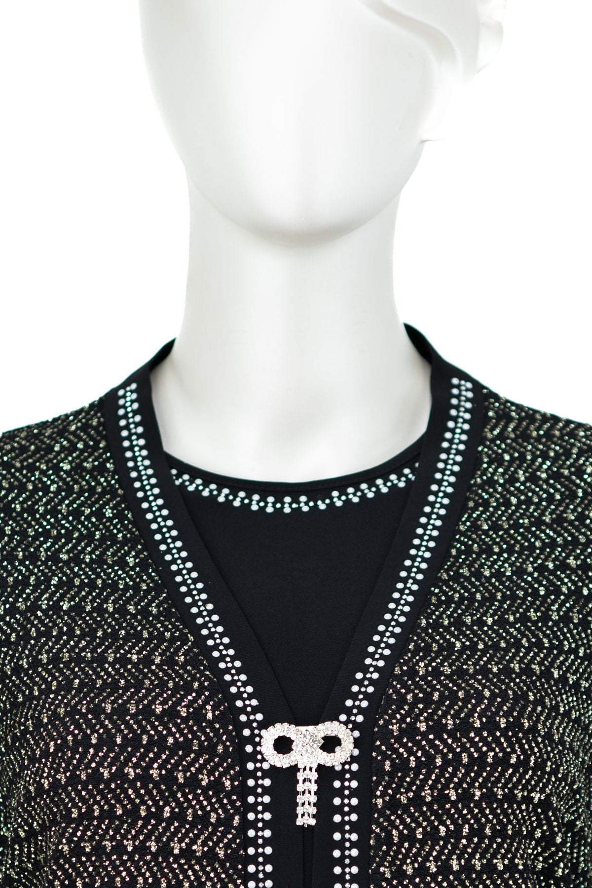 Kadın Sandy Kumaş Anne ikili Takım Önü Broşlu Şık Boncuklu ve Pullu Rahat Kesim Tam Kalıp