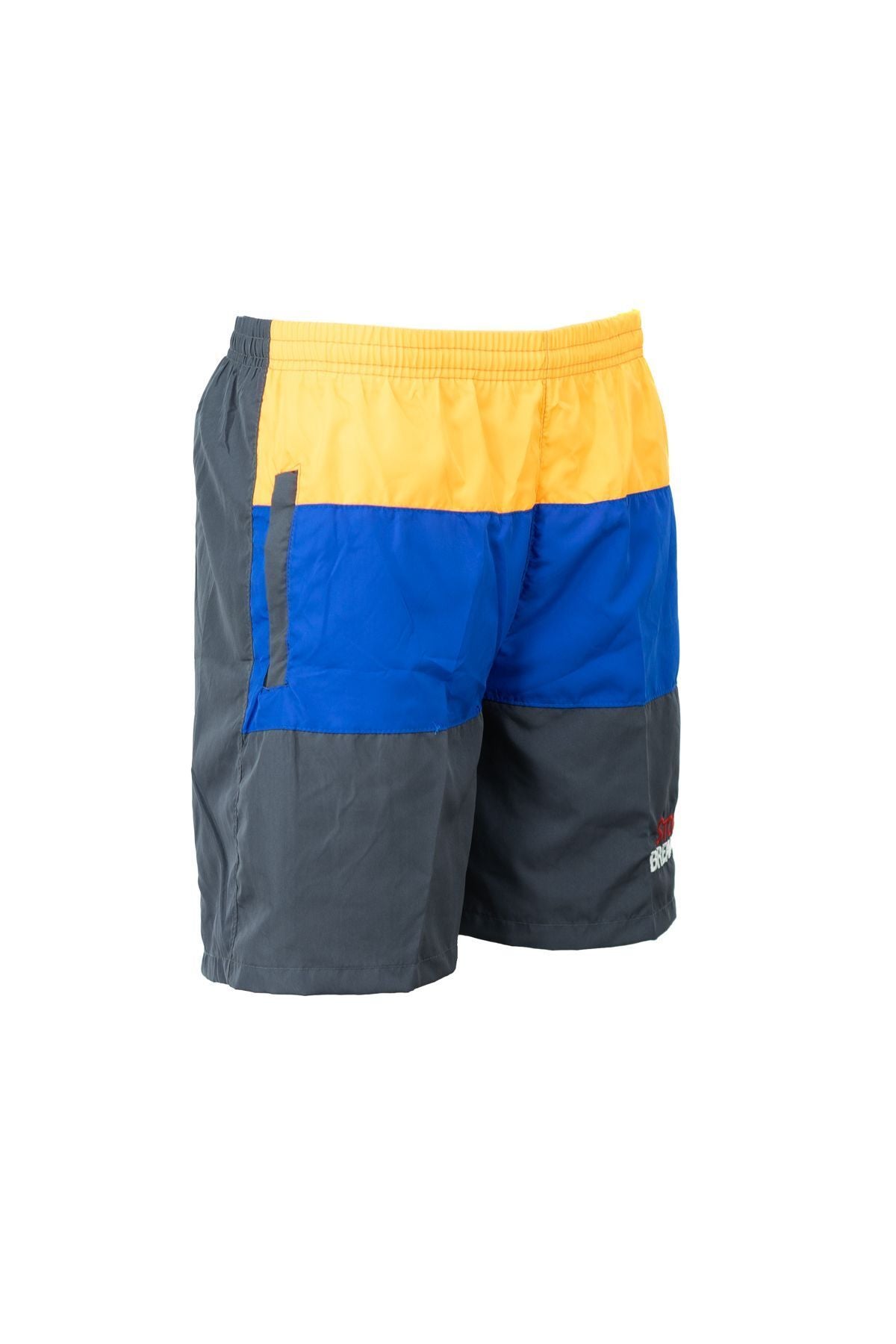 Erkek Deniz Şortu Beli Lastikli ve Bağcıklı Cepli içi File Astarlı Su Tutmayan Hafif Kumaş