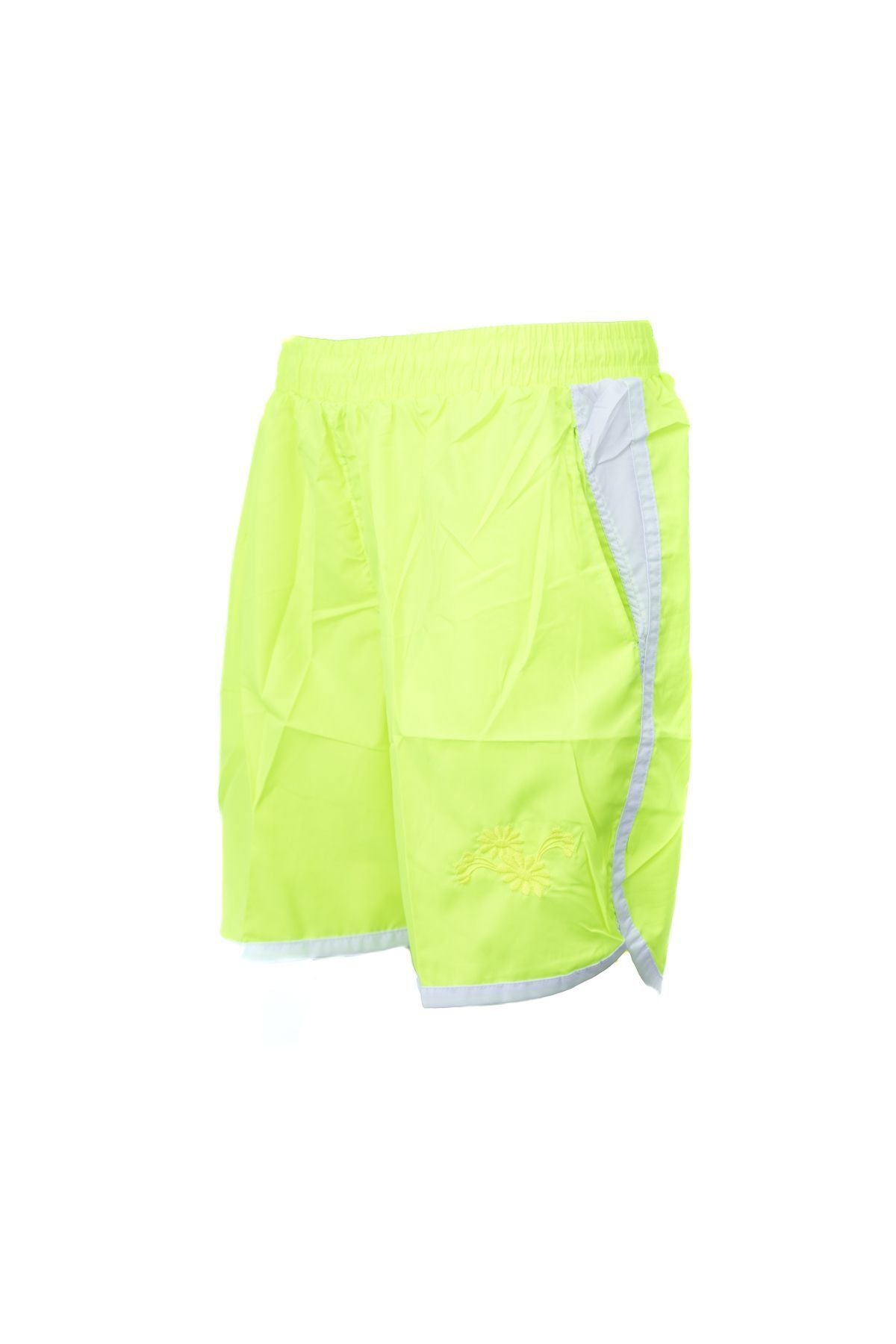 Kadın Deniz Şortu Beli Lastikli ve Bağcıklı Cepli Nakışlı Su Tutmayan Rahat Hafif Kumaş