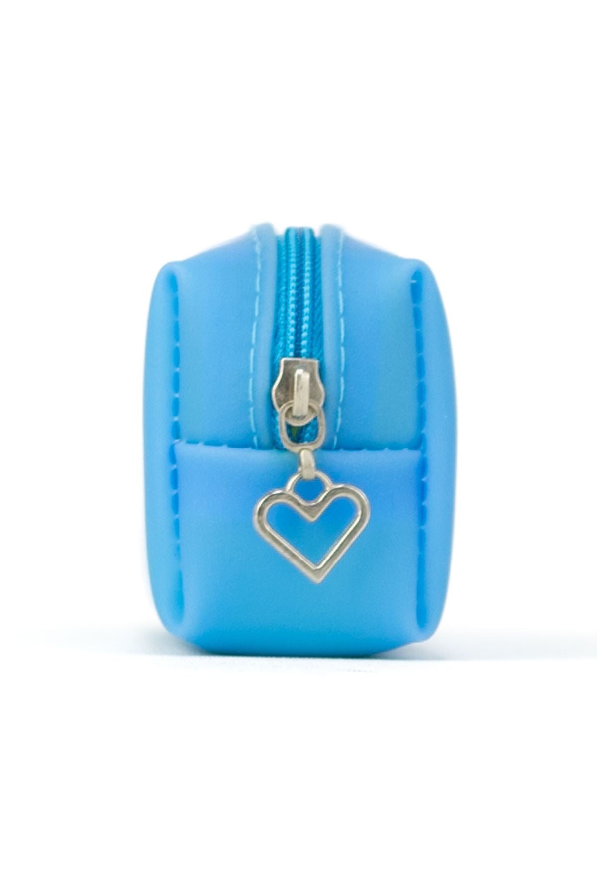 Kız Çocuk Slikon Kalemlik ve Makyaj Çantası Gök Mavi Bölmeli Unicorn World Baskılı Dayanıklı