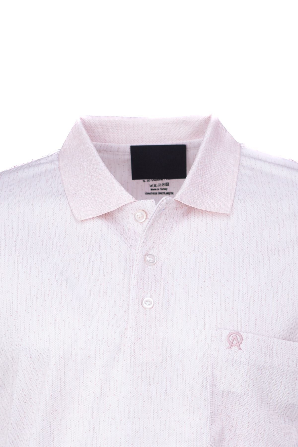 Erkek Pamuklu Merserize Kumaş T-Shirt Polo Yaka Kısa Kollu Nokta Desenli Tam Kalıp