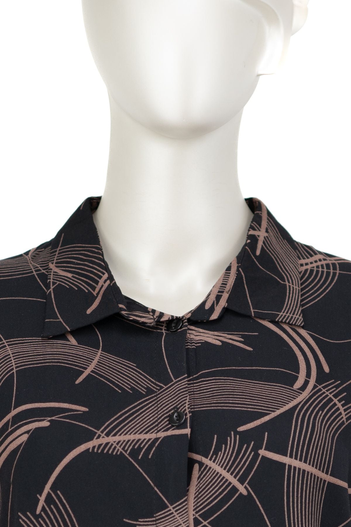 Kadın %100 Pamuk Kumaş Klasik Anne Gömlek Şık Desenli Uzun Kol Düğmeli Rahat Kesim Tam Kalıp