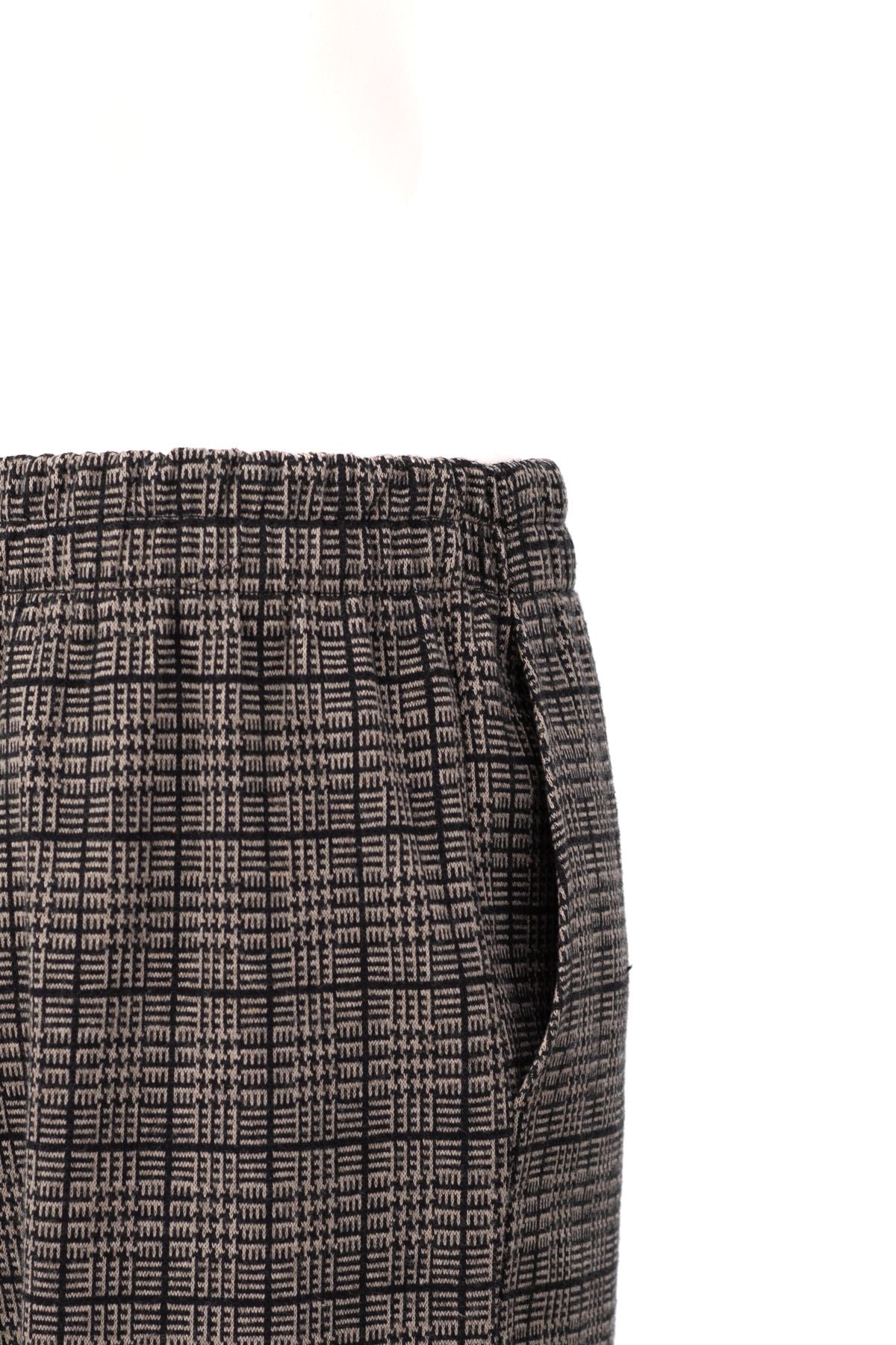 Kadın Kışlık Zarif Ekose Desenli Cepli Tam Kalıp Kalın Premium Pamuklu Örme Anne Pantolon